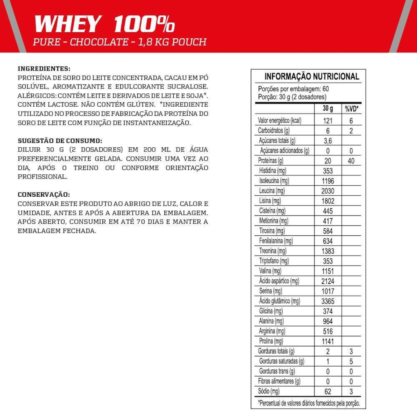 Whey 100% Pure Pouch Integralmedica 1,8kg - Foto 2