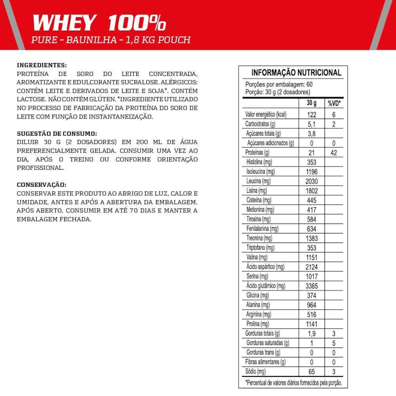 Whey 100% Pure Pouch Integralmedica 1,8kg - Foto 2