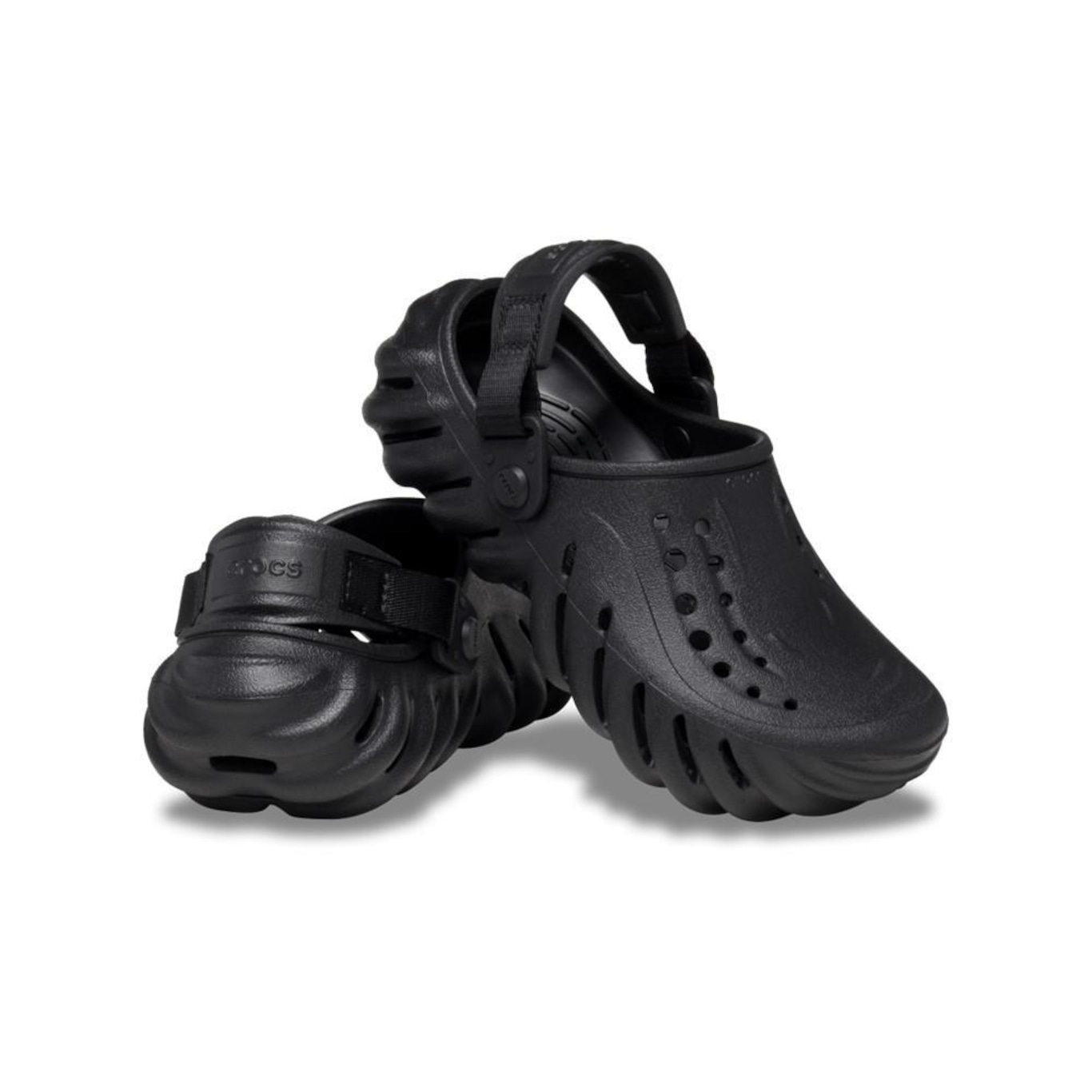 Sandália Crocs Echo Clog K Black - Unissex - Foto 4