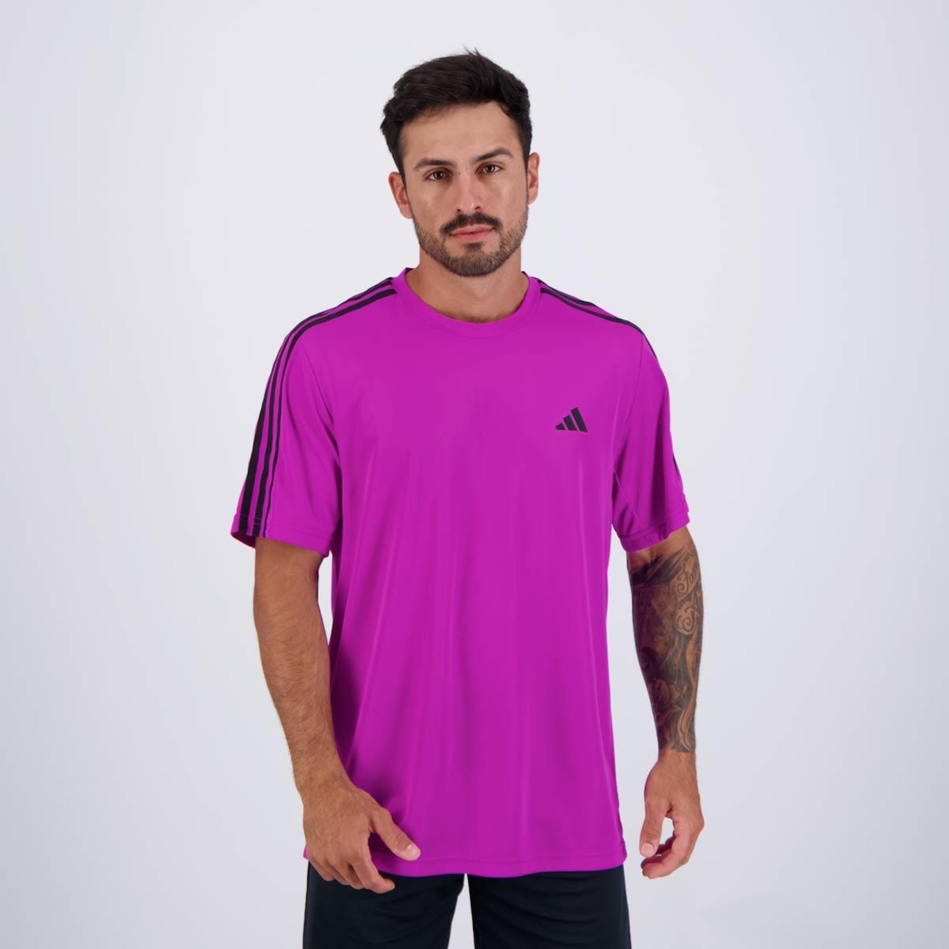 Camiseta adidas Essentials 3 Listras - Masculina - Foto 1