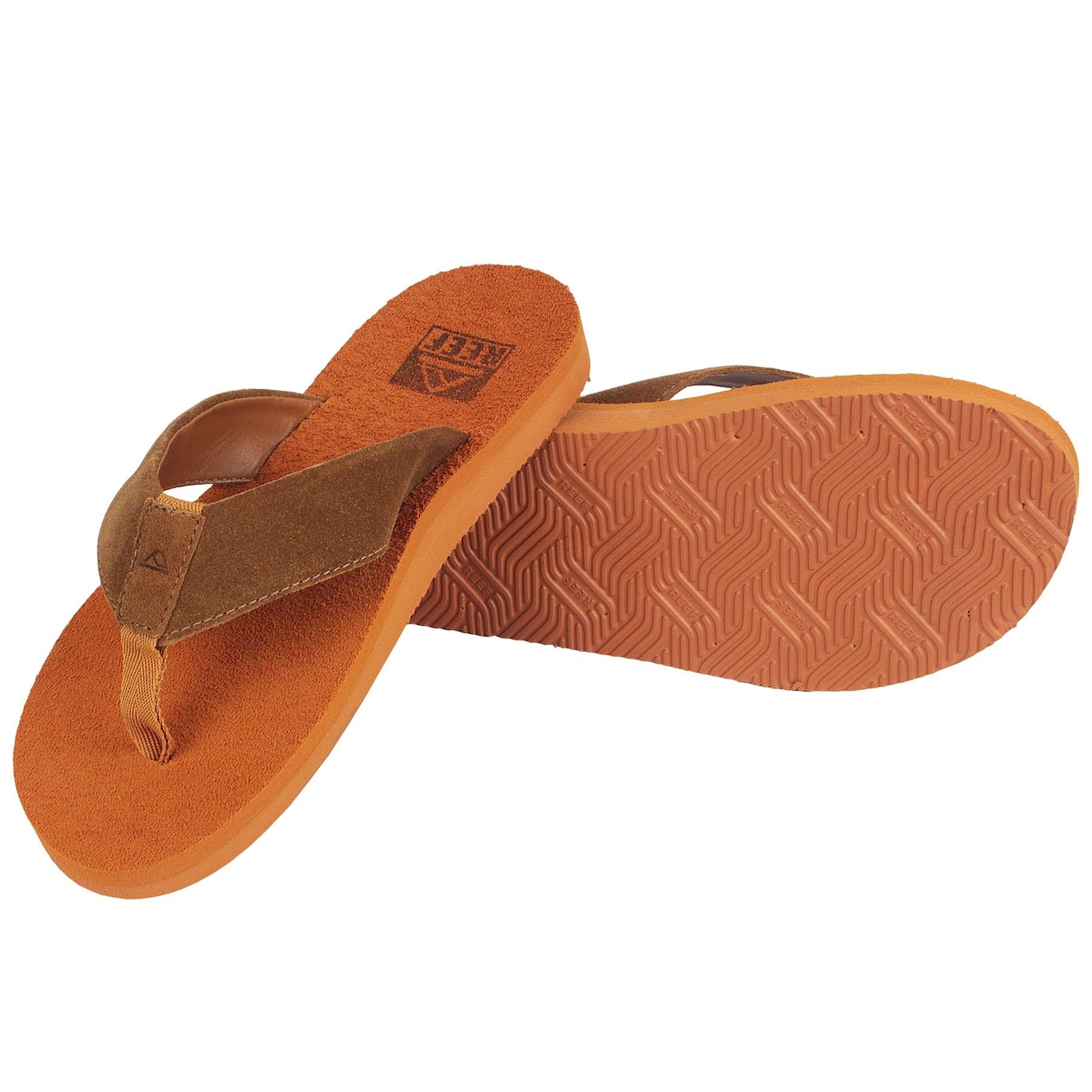 Chinelo Reef Smoothy Suede Caramel - Masculino - Foto 3