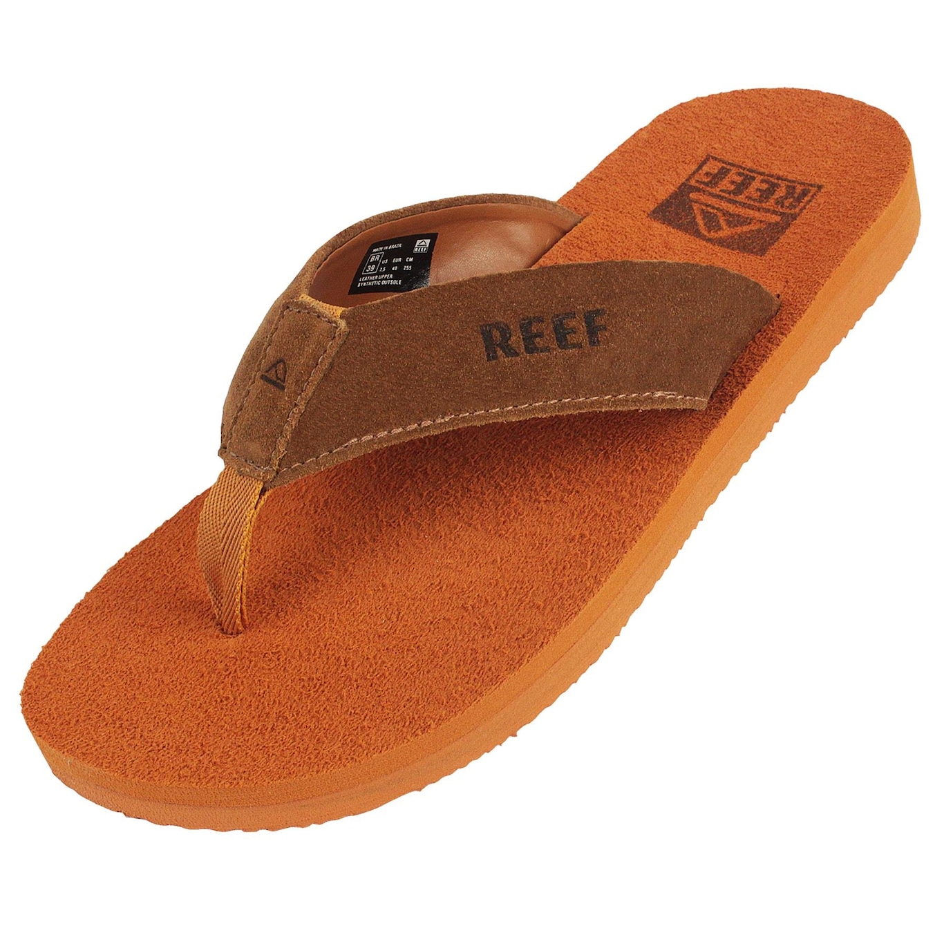 Chinelo Reef Smoothy Suede Caramel - Masculino - Foto 4