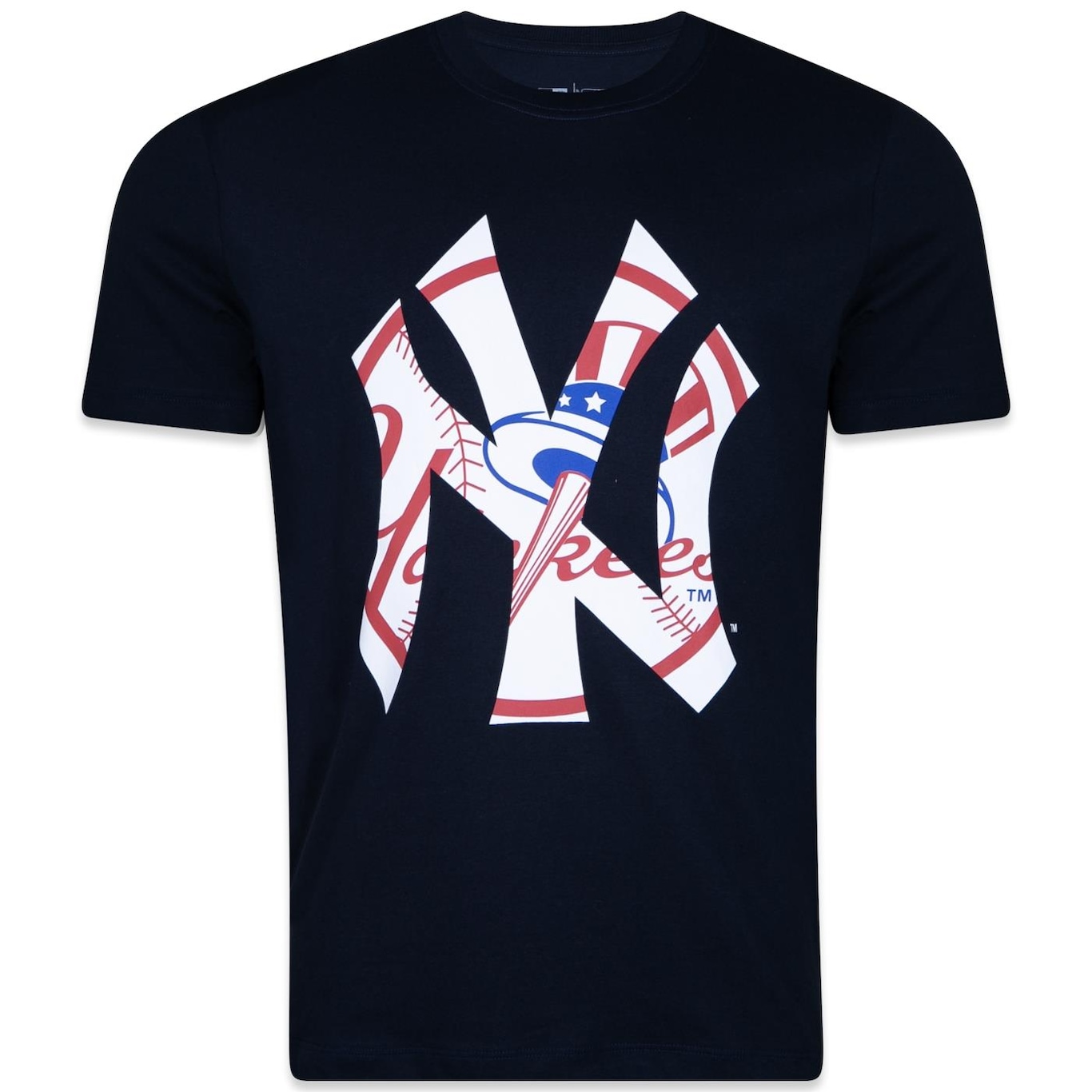 Camiseta New Era Regular Mlb New York Yankees World Of Logos Masculina - Foto 1