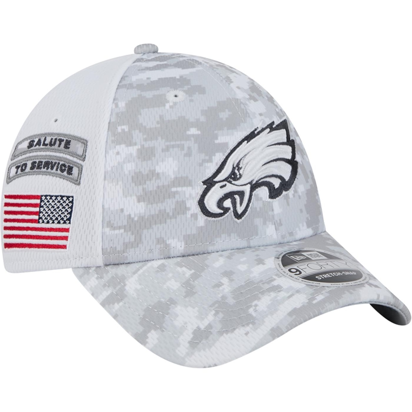 Boné New Era 9Forty Stretch Snap Philadelphia Eagles NFL Salute To Service 2024-25 - Snapback - Adulto - Foto 2