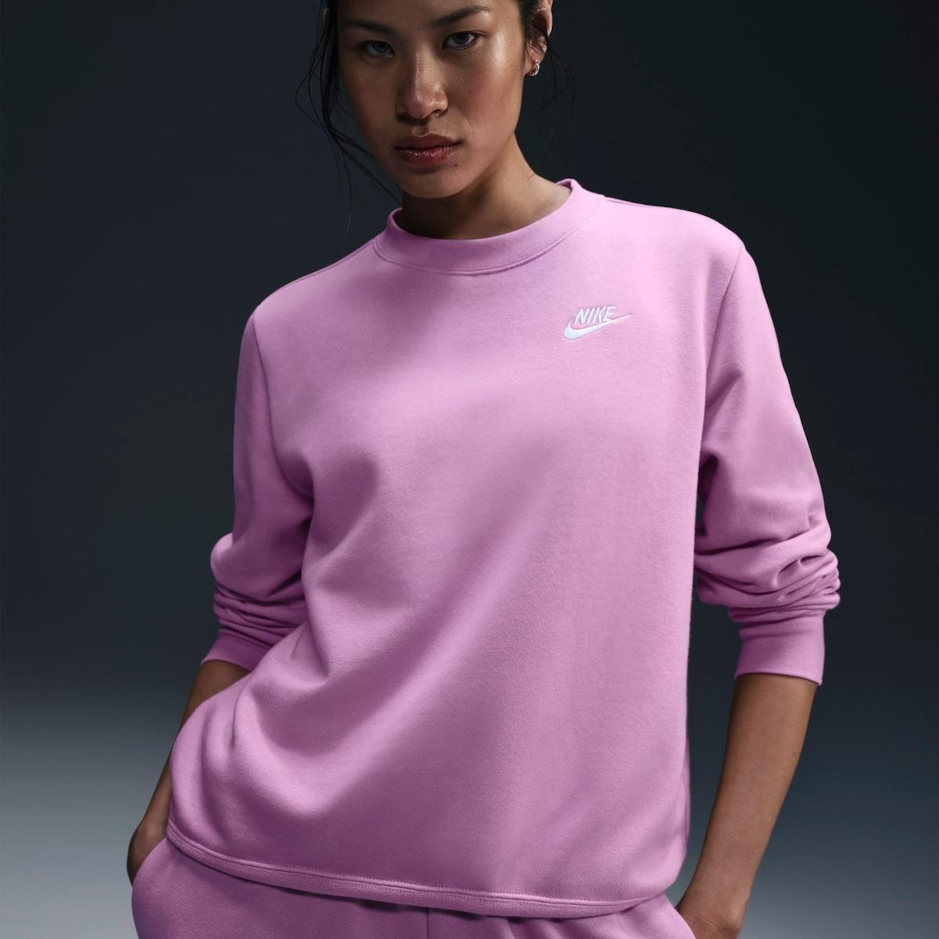 Blusão Nike Sportswear Club Fleece Crew Feminino - Foto 2