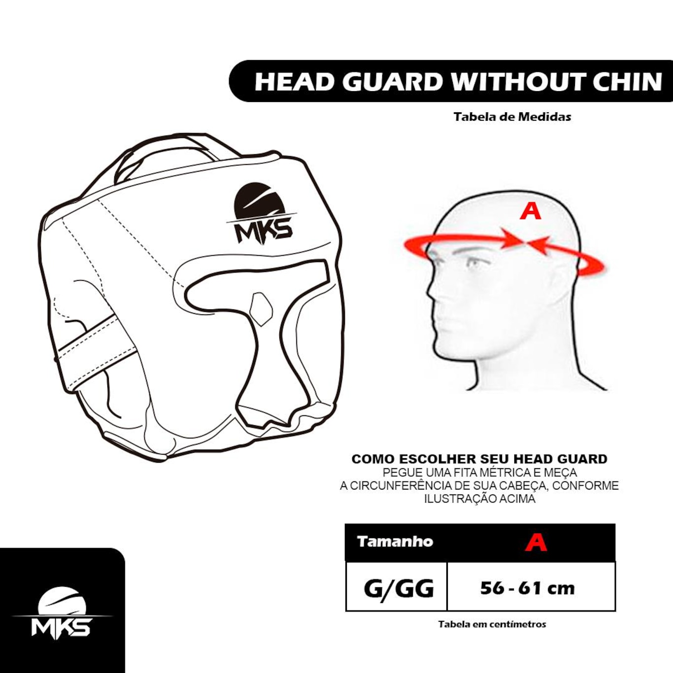 Head Guard Mks Capacete de Boxe Combat Without Chin - Foto 2