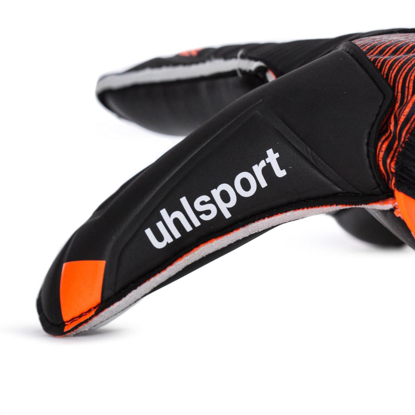 Luva de Goleiro Uhlsport Starter Resist+ Preto e Laranja - Adulto - Foto 5