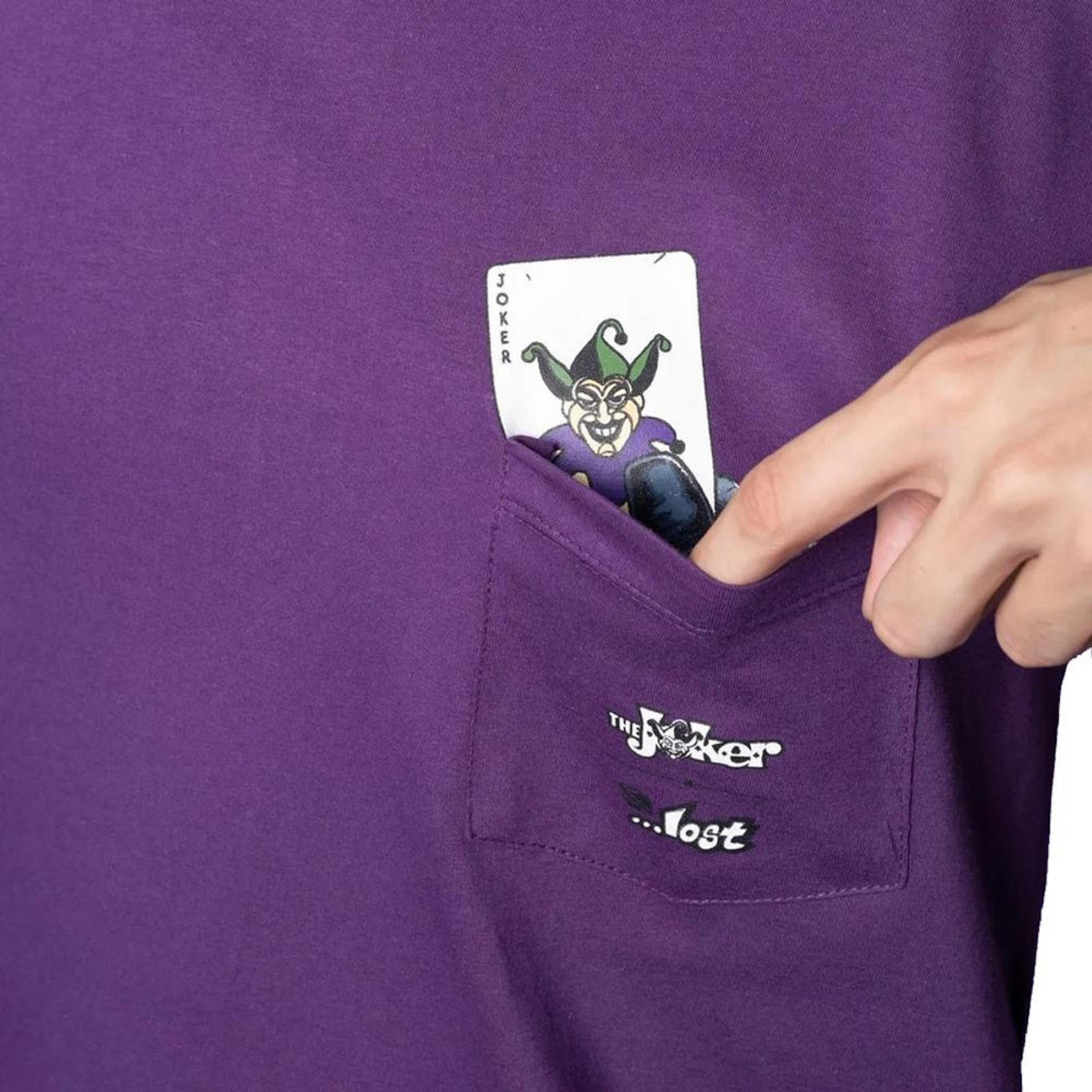 Camiseta Lost Joker Cards Bolso - Masculina - Foto 3