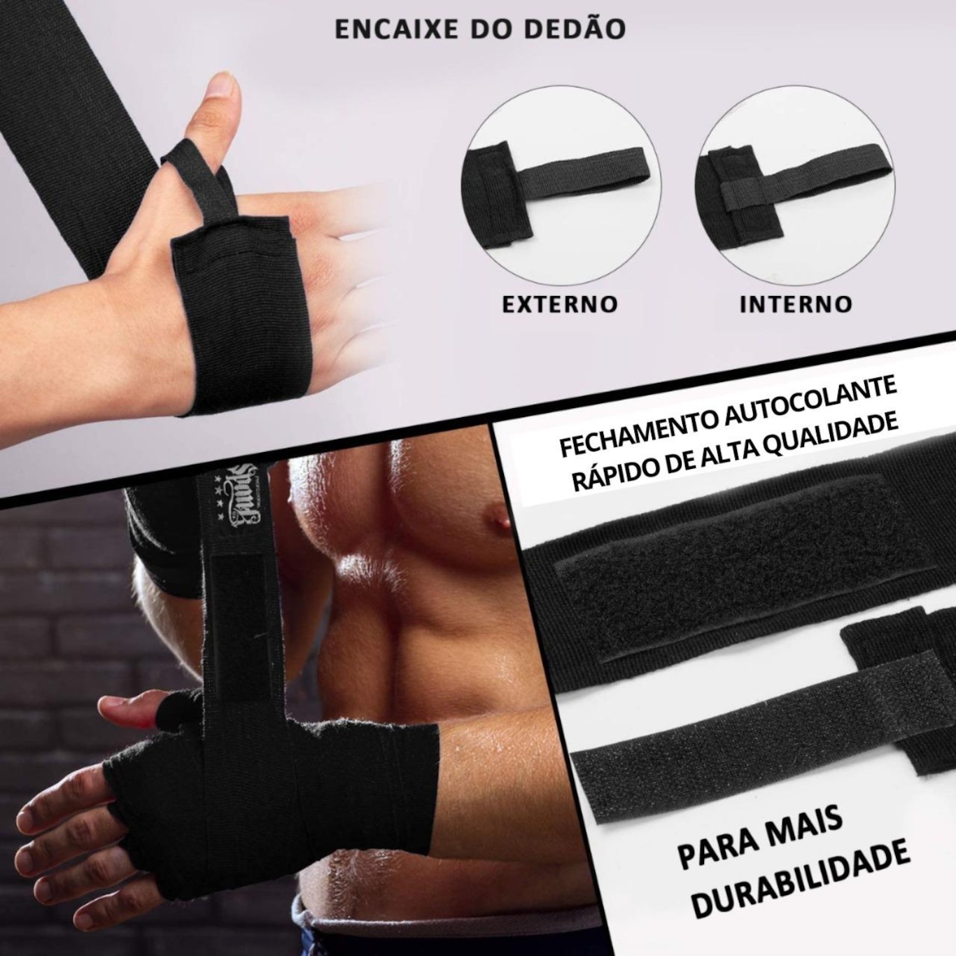 Kit Luva + Boxe + Corda de Pular + Bandagem + Protetor Bucal Spank - Foto 6