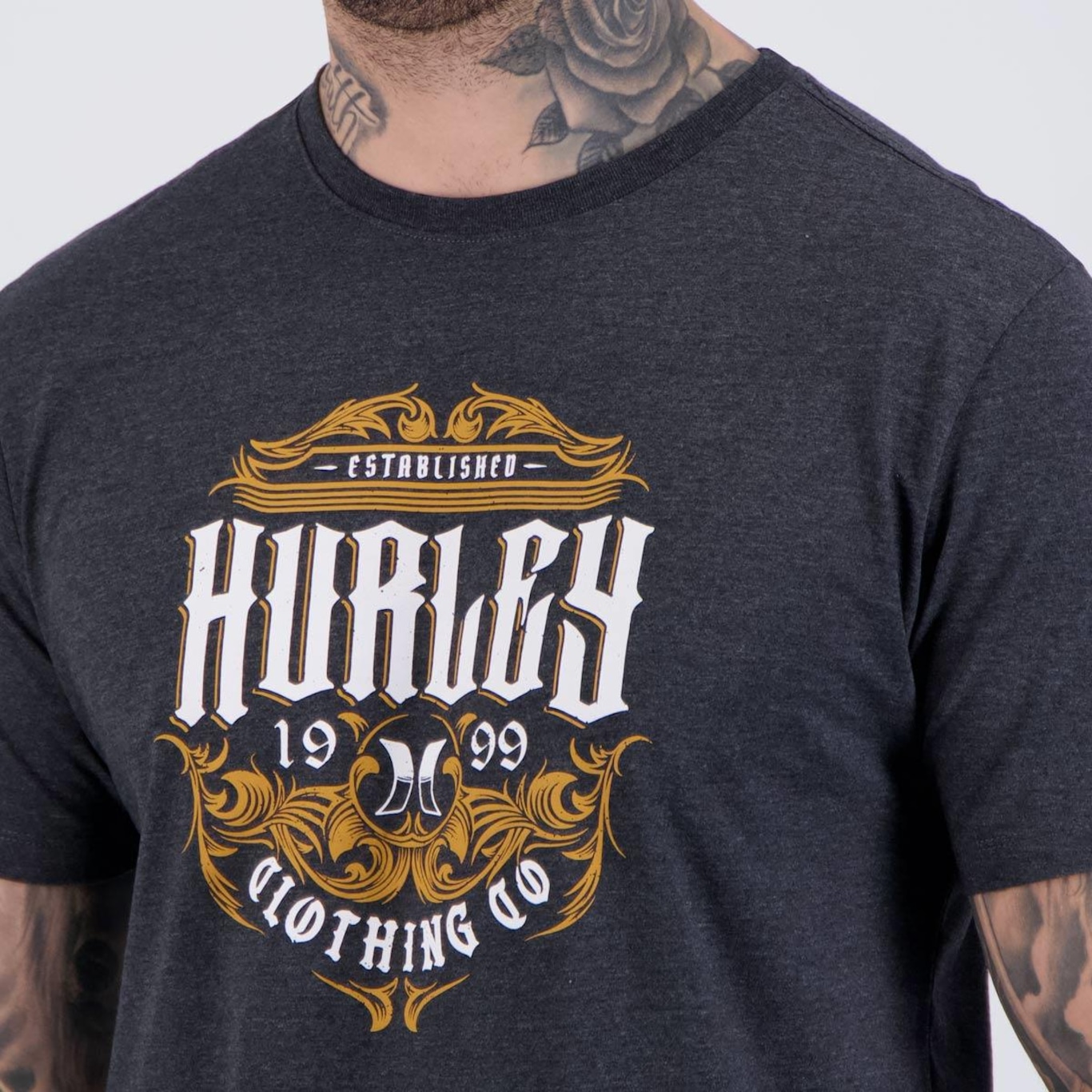 Camiseta Hurley Label Mescla Masculina - Foto 5