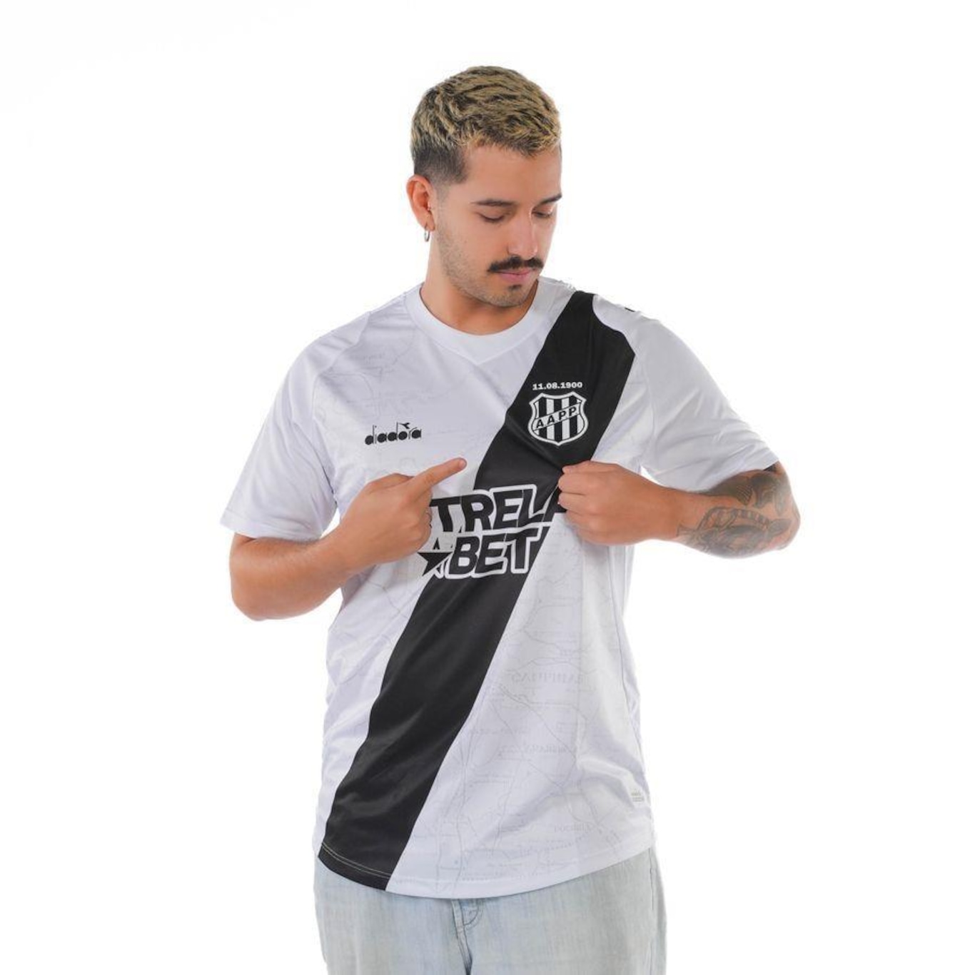 Camisa da Ponte Preta Oficial Torcedor 1 Diadora - Masculina - Foto 2