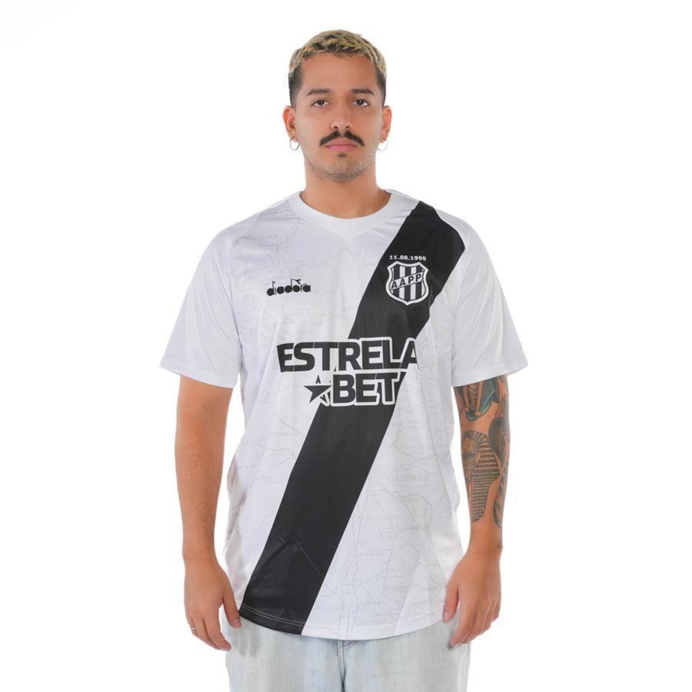 Camisa da Ponte Preta Oficial Torcedor 1 Diadora - Masculina - Foto 3