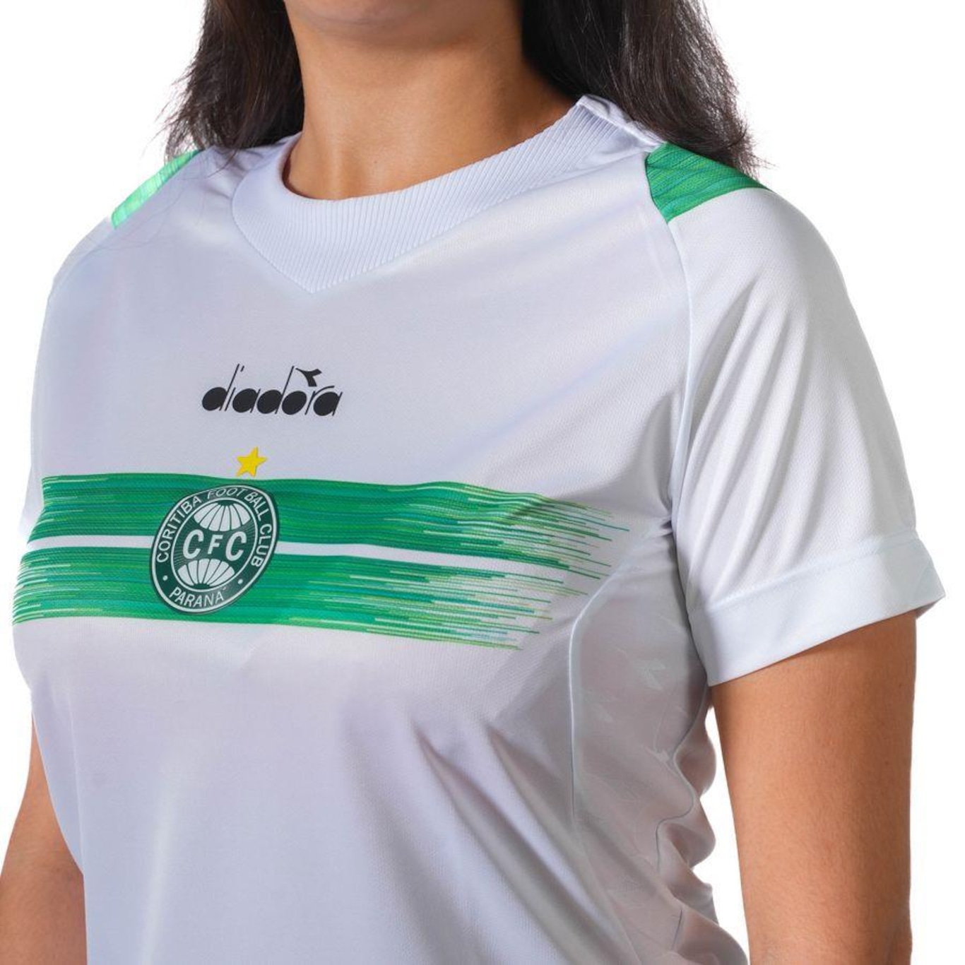 Camisa do Coritiba Diadora Oficial Jogo 1 - Feminina - Foto 3