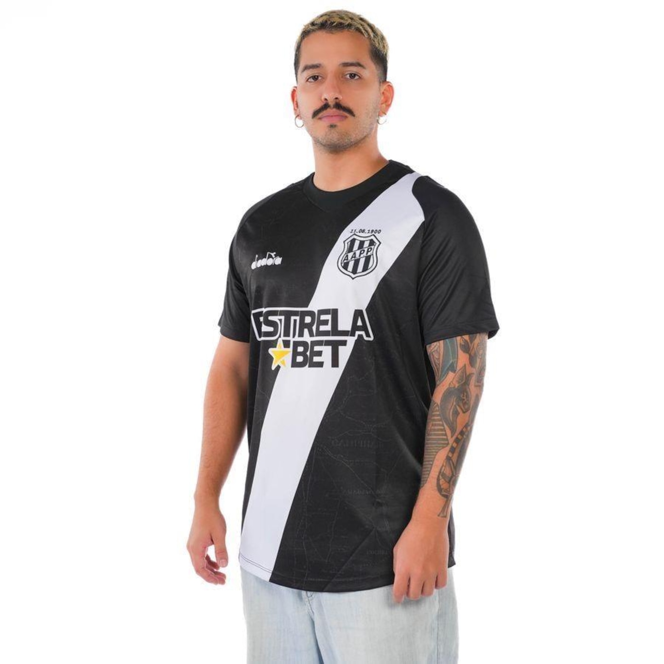 Camisa da Ponte Preta Oficial Torcedor 2 Diadora - Masculina - Foto 1