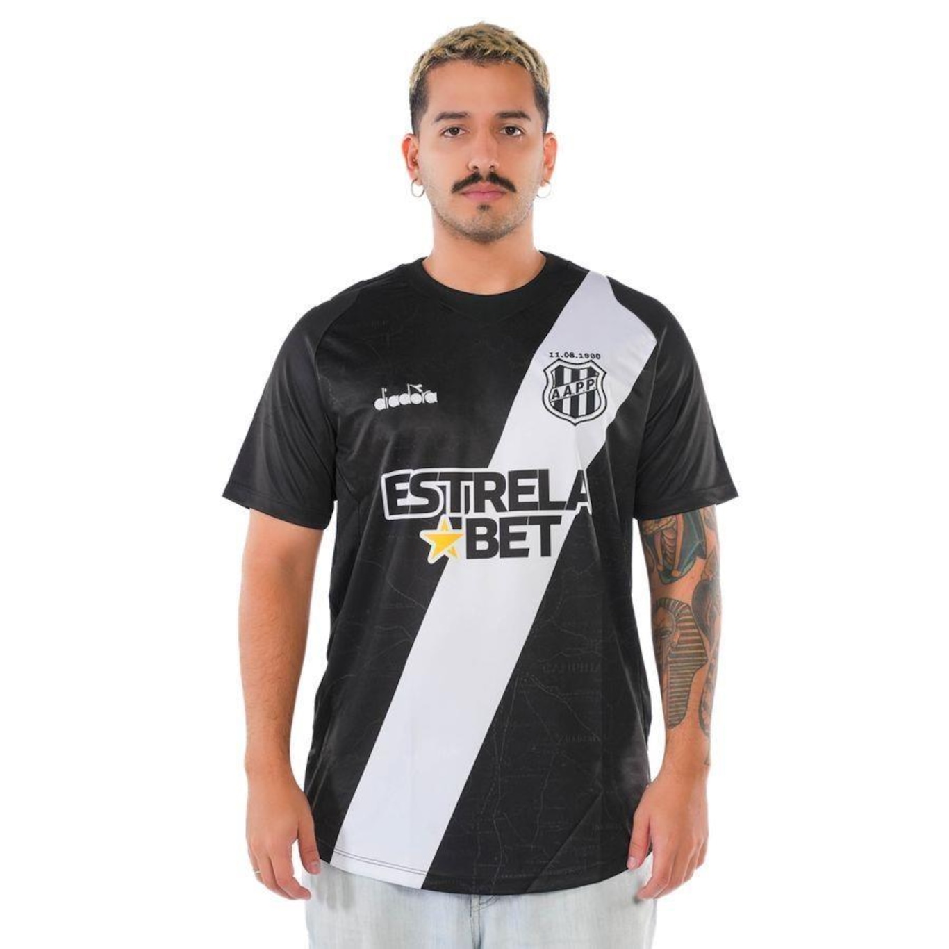 Camisa da Ponte Preta Oficial Torcedor 2 Diadora - Masculina - Foto 3