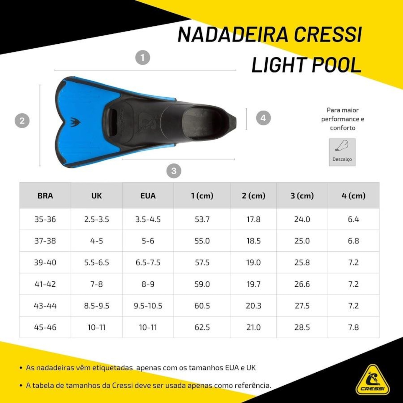 Nadadeira de Natação Cressi Light Pool - Foto 6