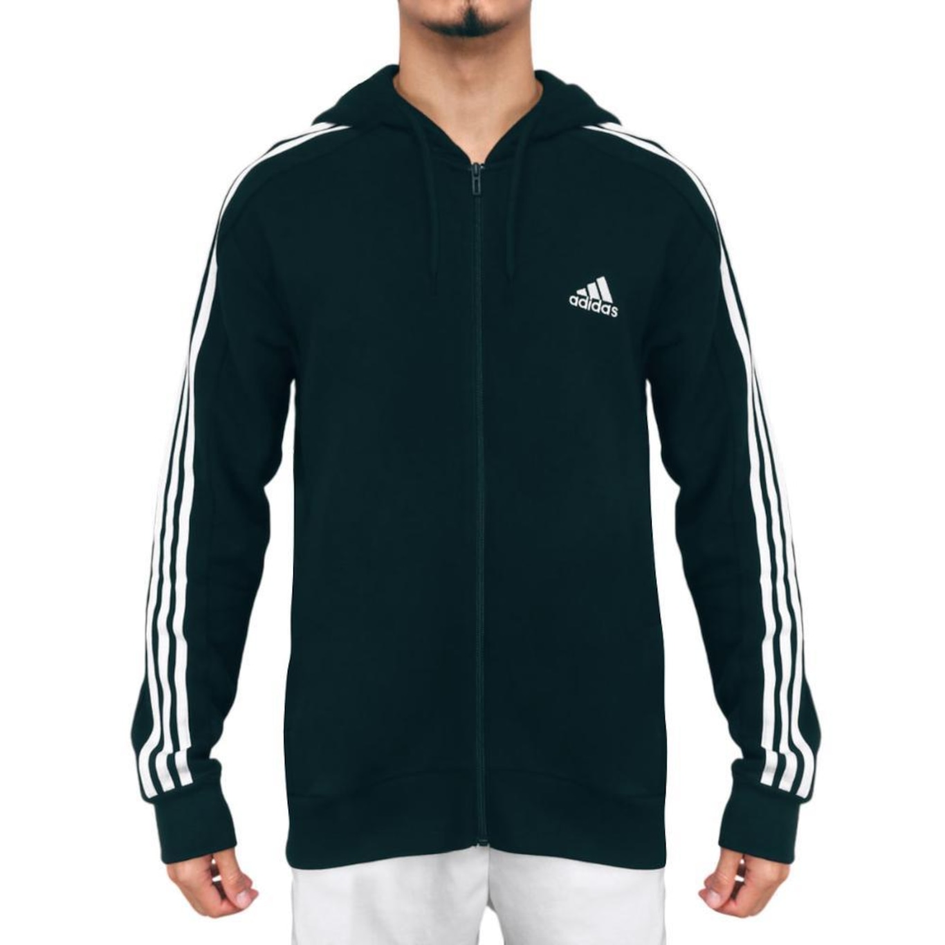 Jaqueta adidas com Capuz Essentials 3-Stripes Feminina - Foto 1