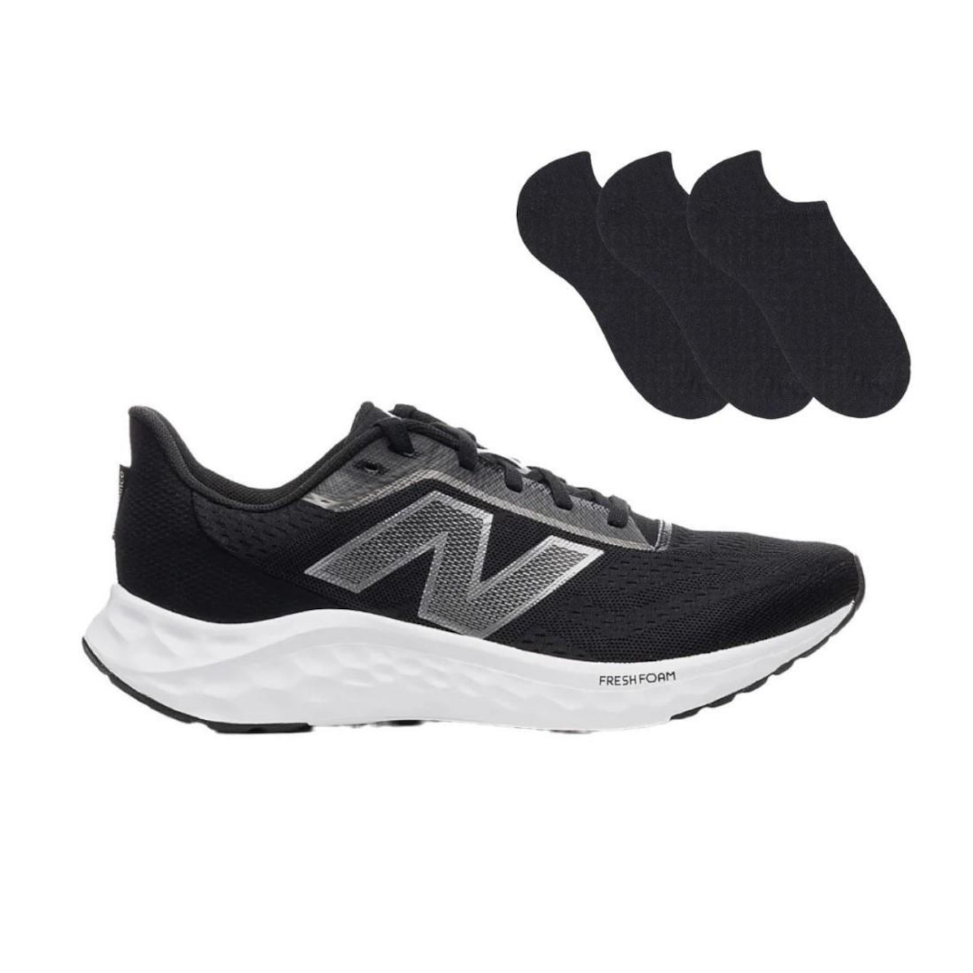 Kit Tênis New Balance Fresh Foam Arishi V4 Masculino + 3 Pares de Meias - Foto 1