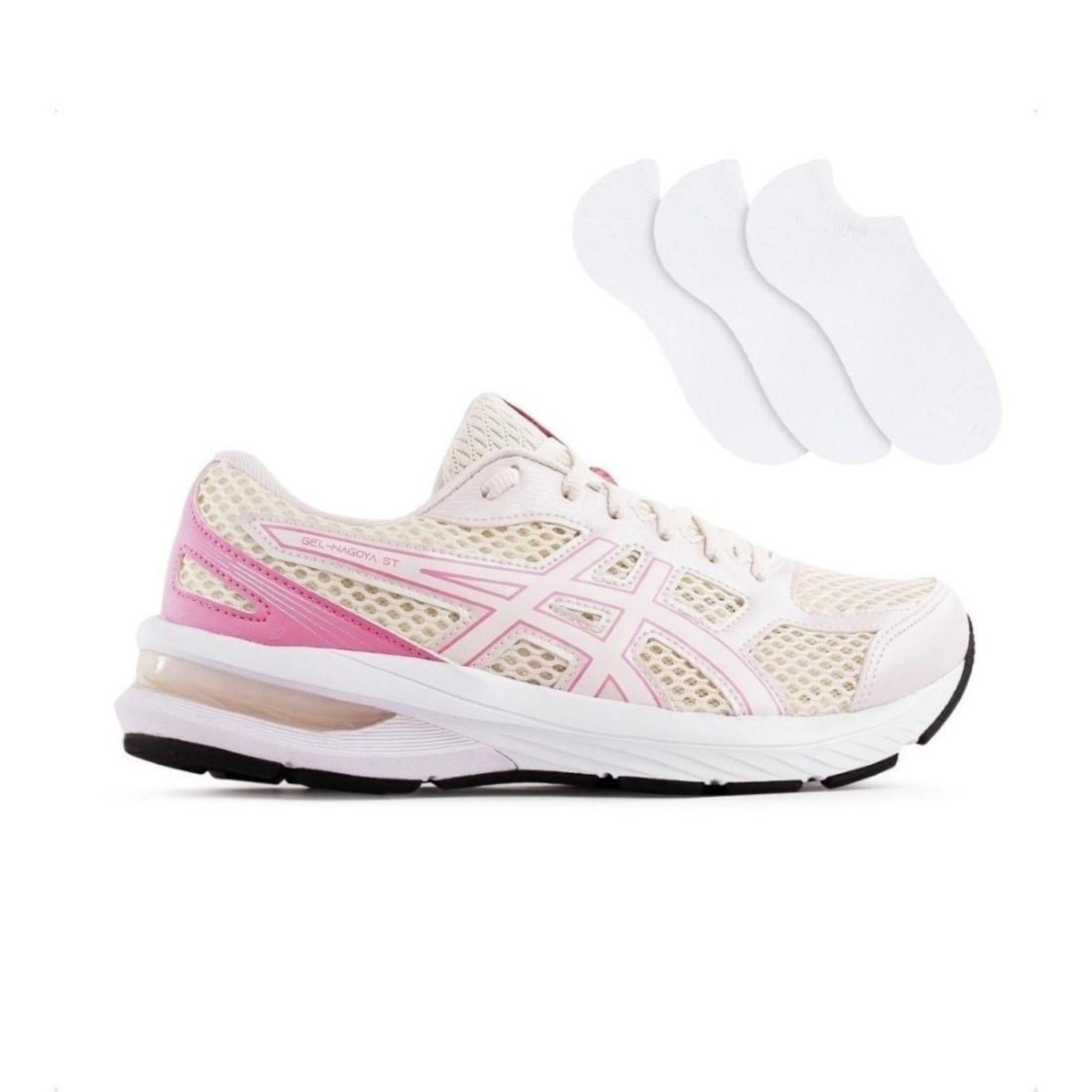 Kit Tênis Asics Gel-Nagoya St Feminino + 3 Pares de Meias - Foto 1