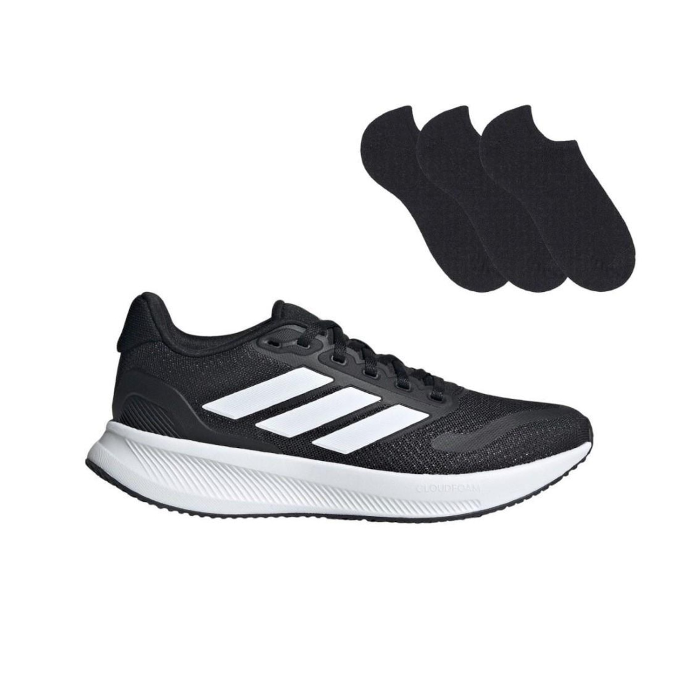 Kit Tênis adidas Runfalcon 5 Feminino + 3 Pares de Meias - Foto 1