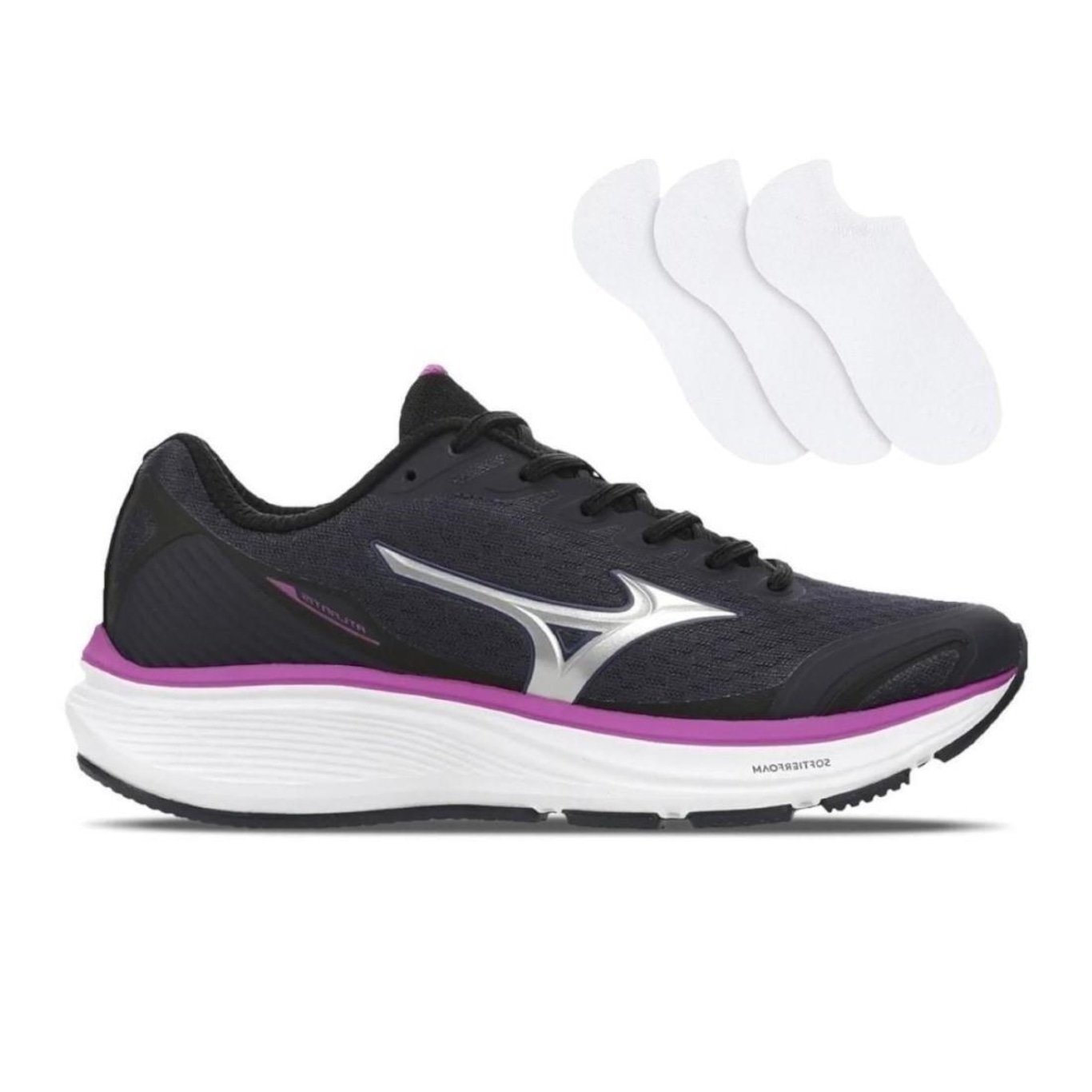 Kit Tênis Mizuno Atlantis Feminino + 3 Pares de Meias - Foto 1