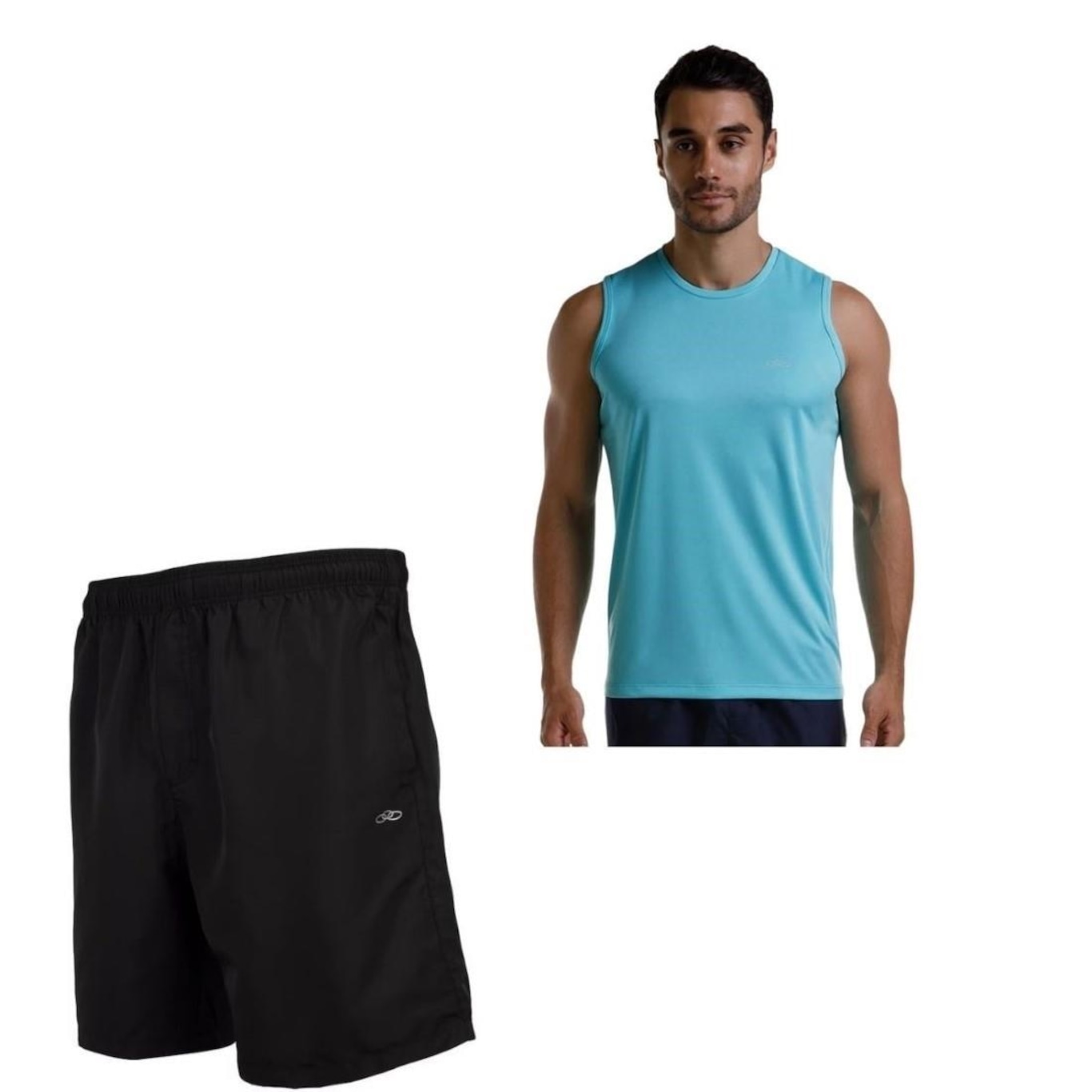 Kit Camiseta Regata + Bermuda Olympikus Essential Masculina - Foto 1