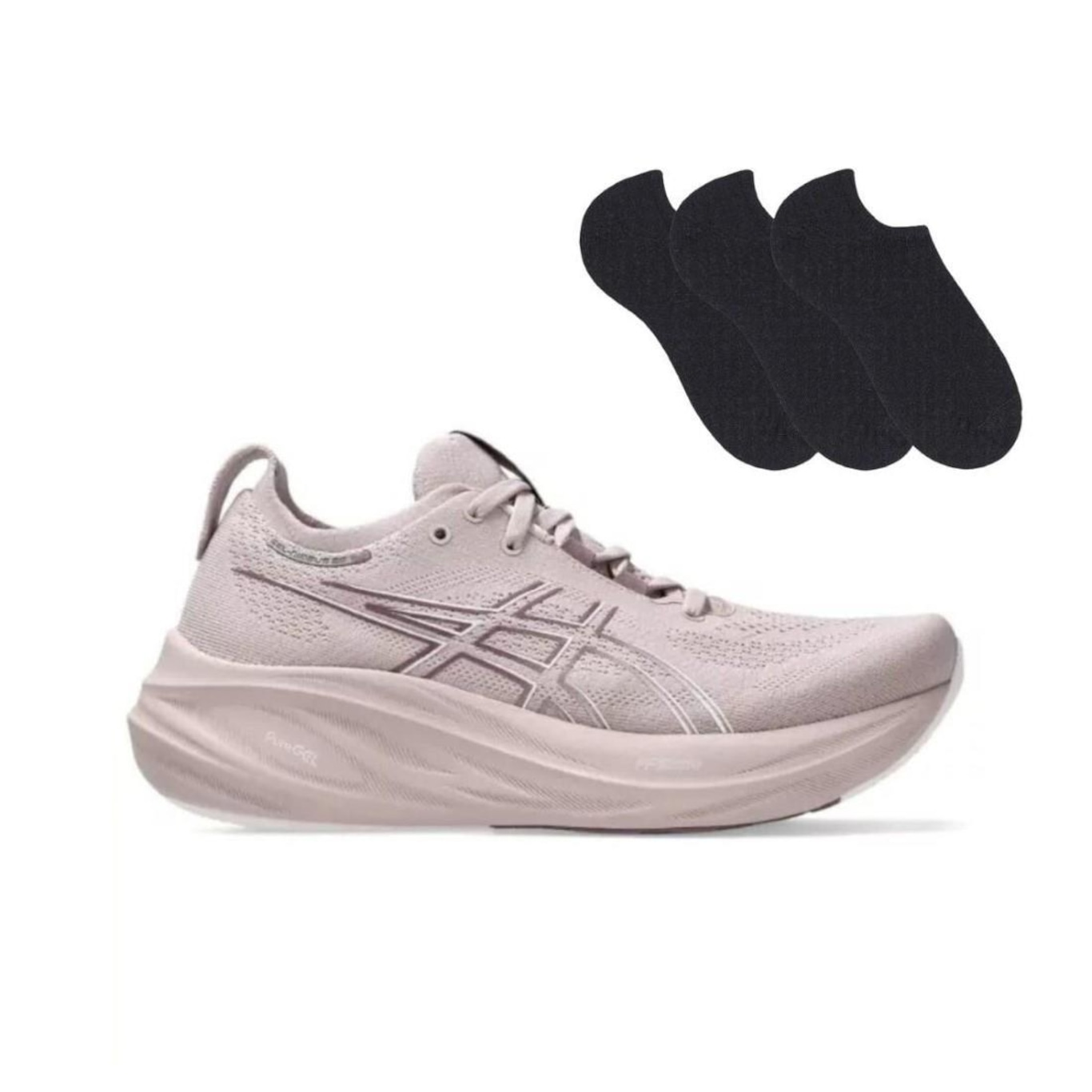 Kit Tênis Asics Gel-Nimbus 26 Feminino + 3 Pares de Meias - Foto 1