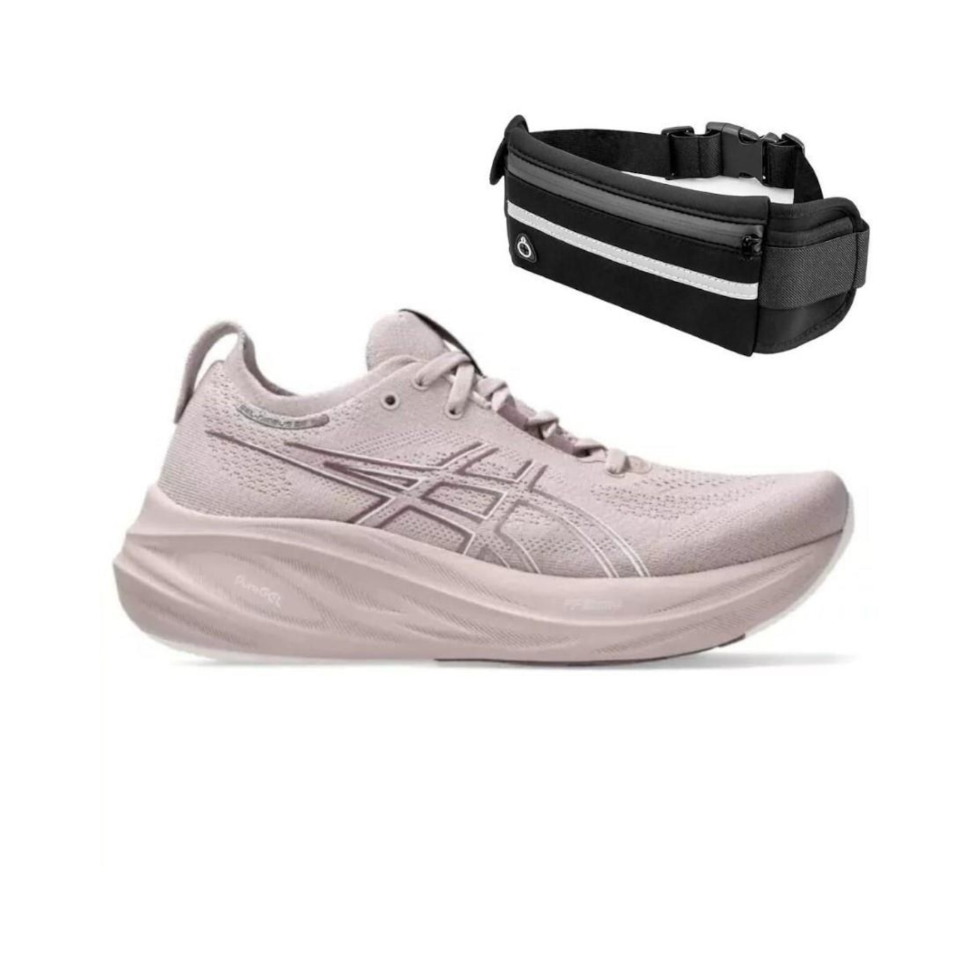 Kit Tênis Asics Gel-Nimbus 26 Feminino + Pochete de Corrida - Foto 1