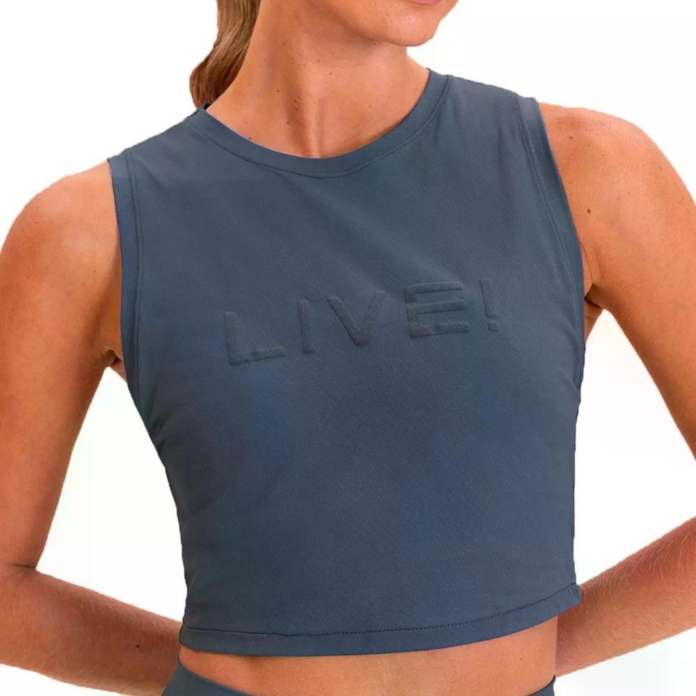 Camiseta Regata Cropped Live Comfort Feminina - Foto 1