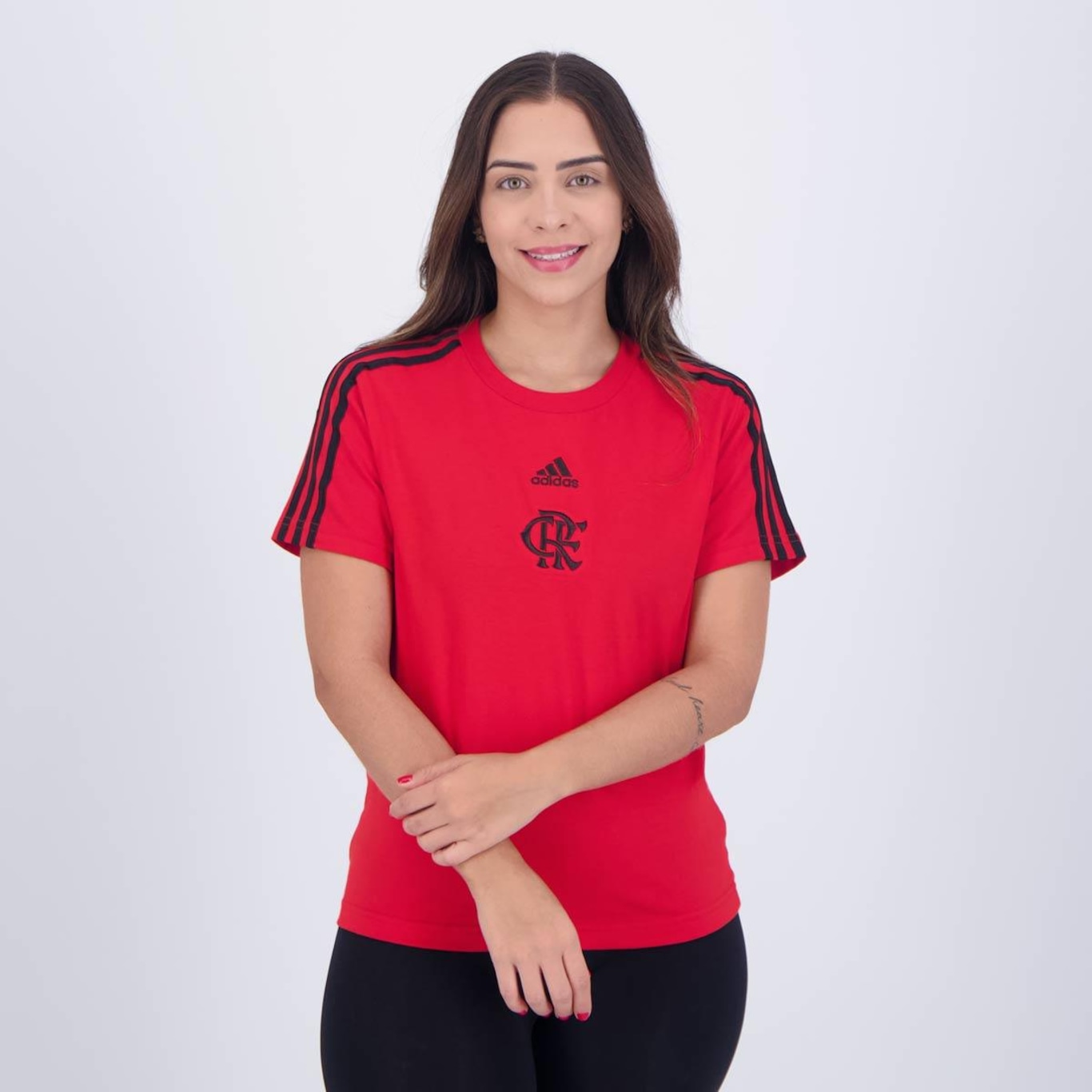 Camisa do Flamengo 3 Listras adidas - Feminina - Foto 1