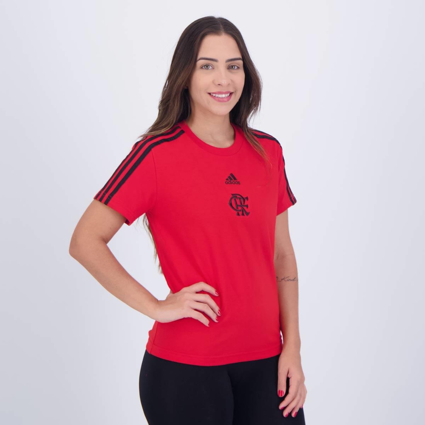 Camisa do Flamengo 3 Listras adidas - Feminina - Foto 2