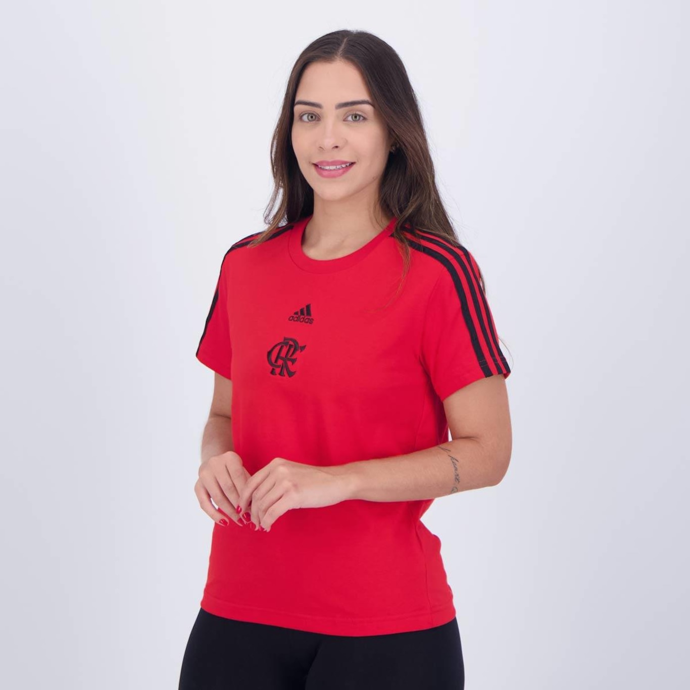 Camisa do Flamengo 3 Listras adidas - Feminina - Foto 3