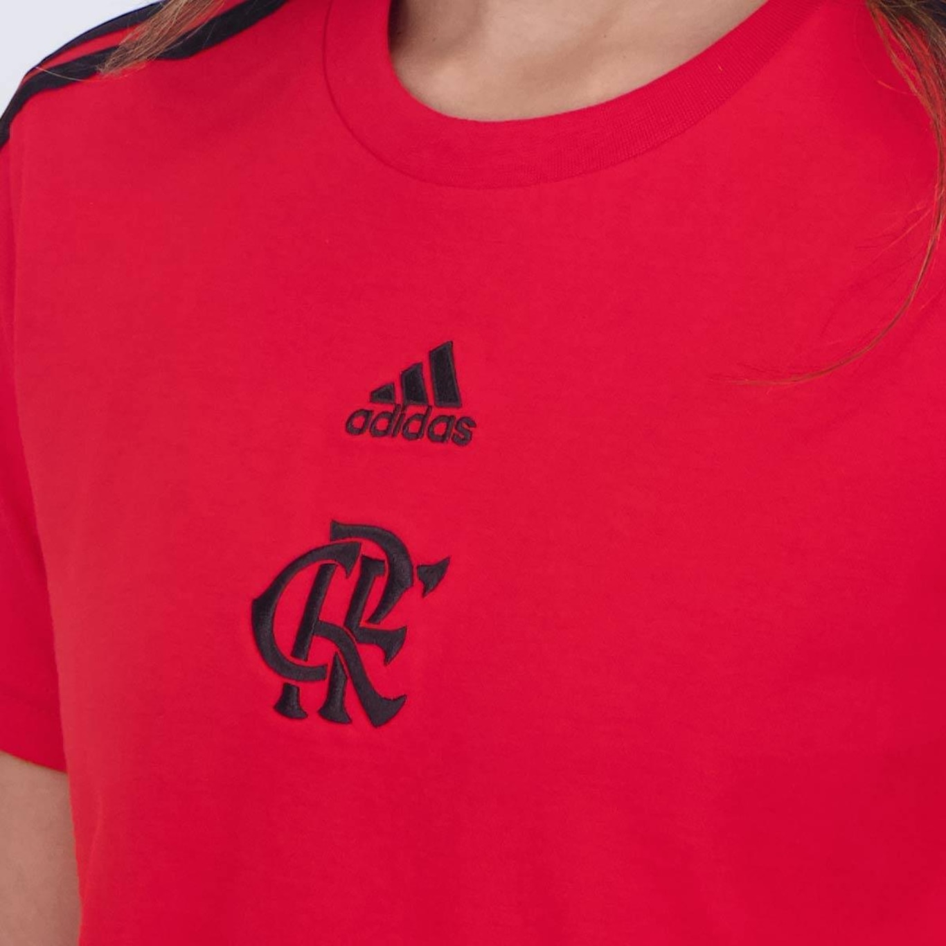 Camisa do Flamengo 3 Listras adidas - Feminina - Foto 5