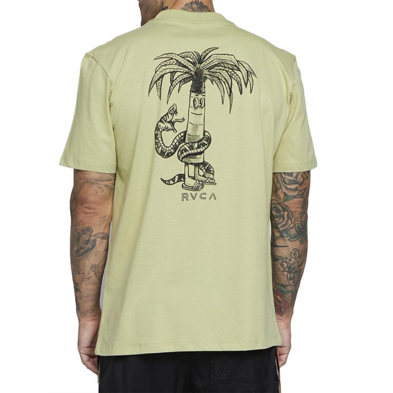 Camiseta Rvca Pommier Palms Sm25 Masculina Verde Claro - Foto 2