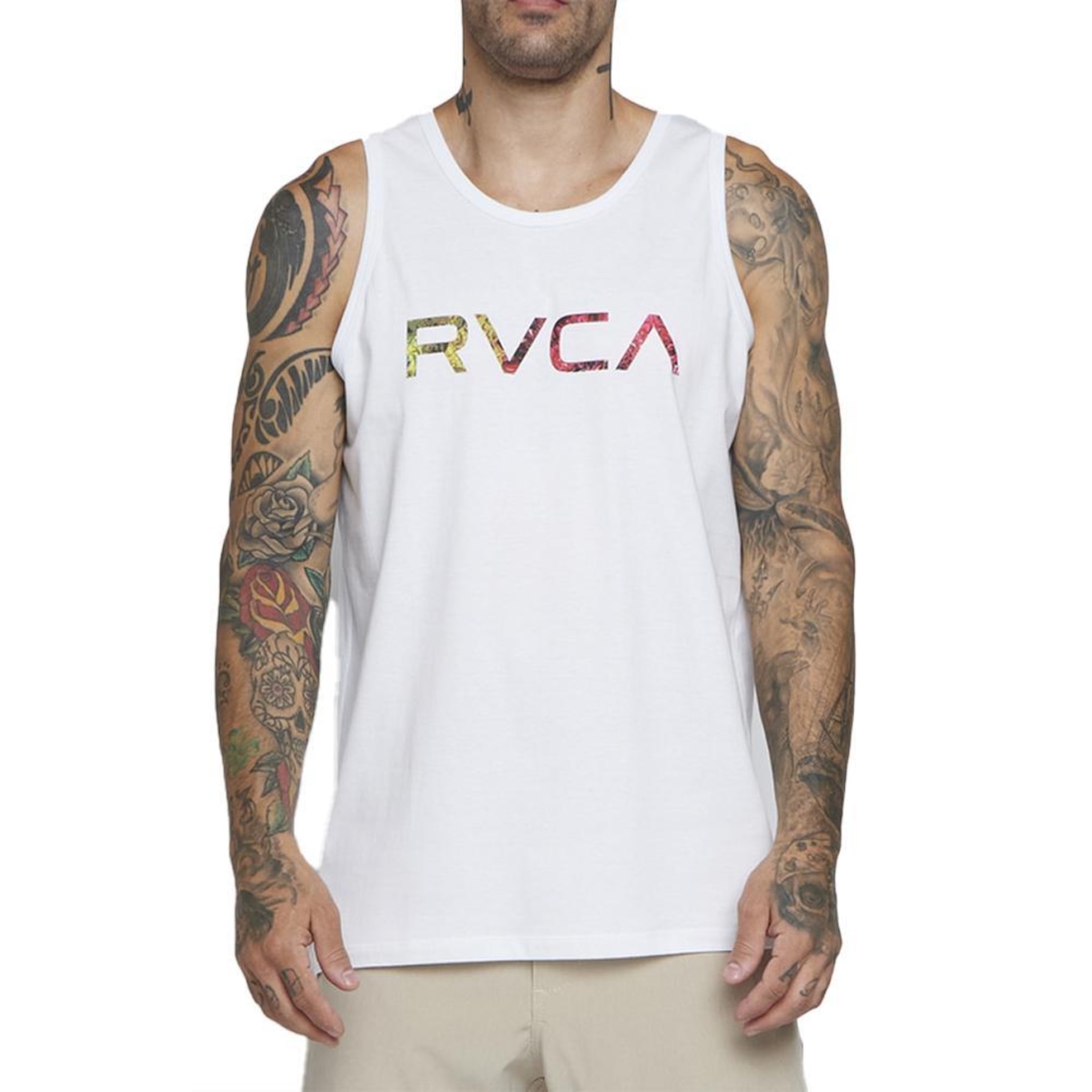 Camiseta Regata Rvca Floral Frame Sl Sm25 - Masculina - Foto 1