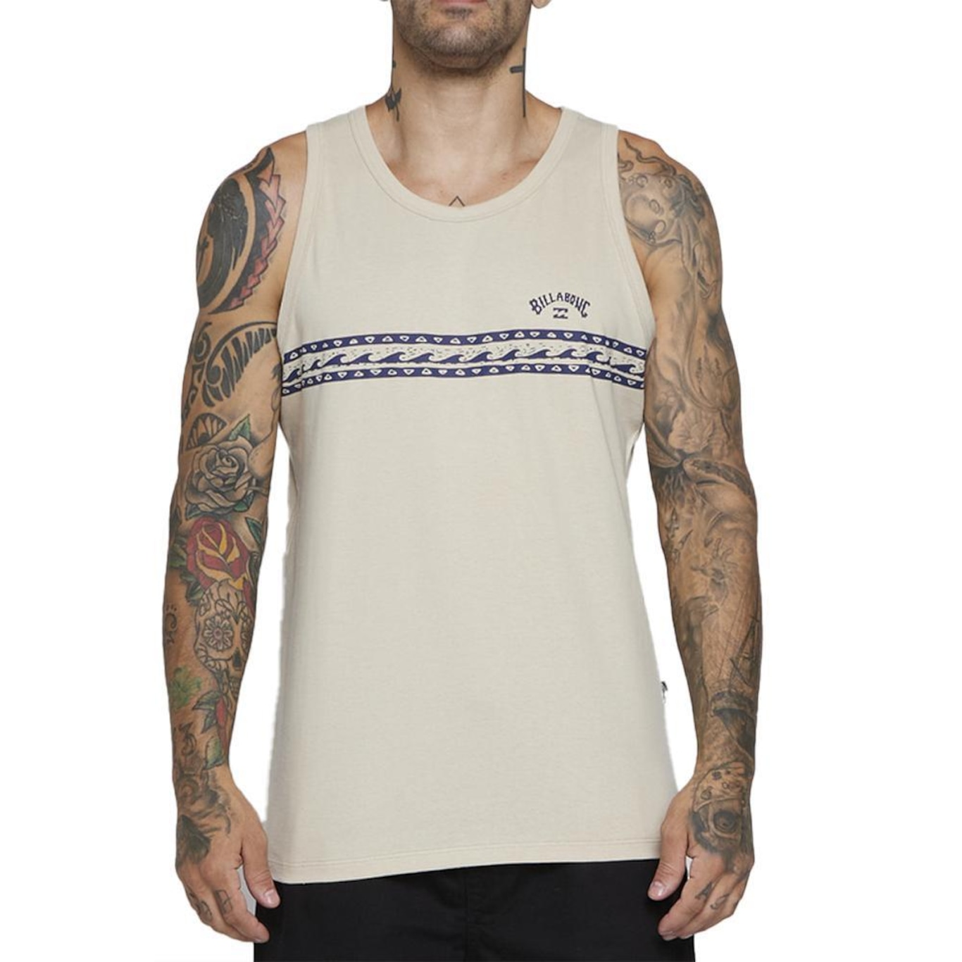 Camiseta Regata Billabong Wave Stripe Sm25 - Masculina - Foto 1