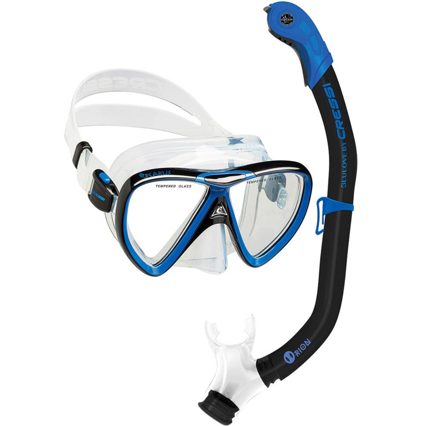 Kit Cressi Ikarus & Dry com Máscara + Snorkel - Foto 1