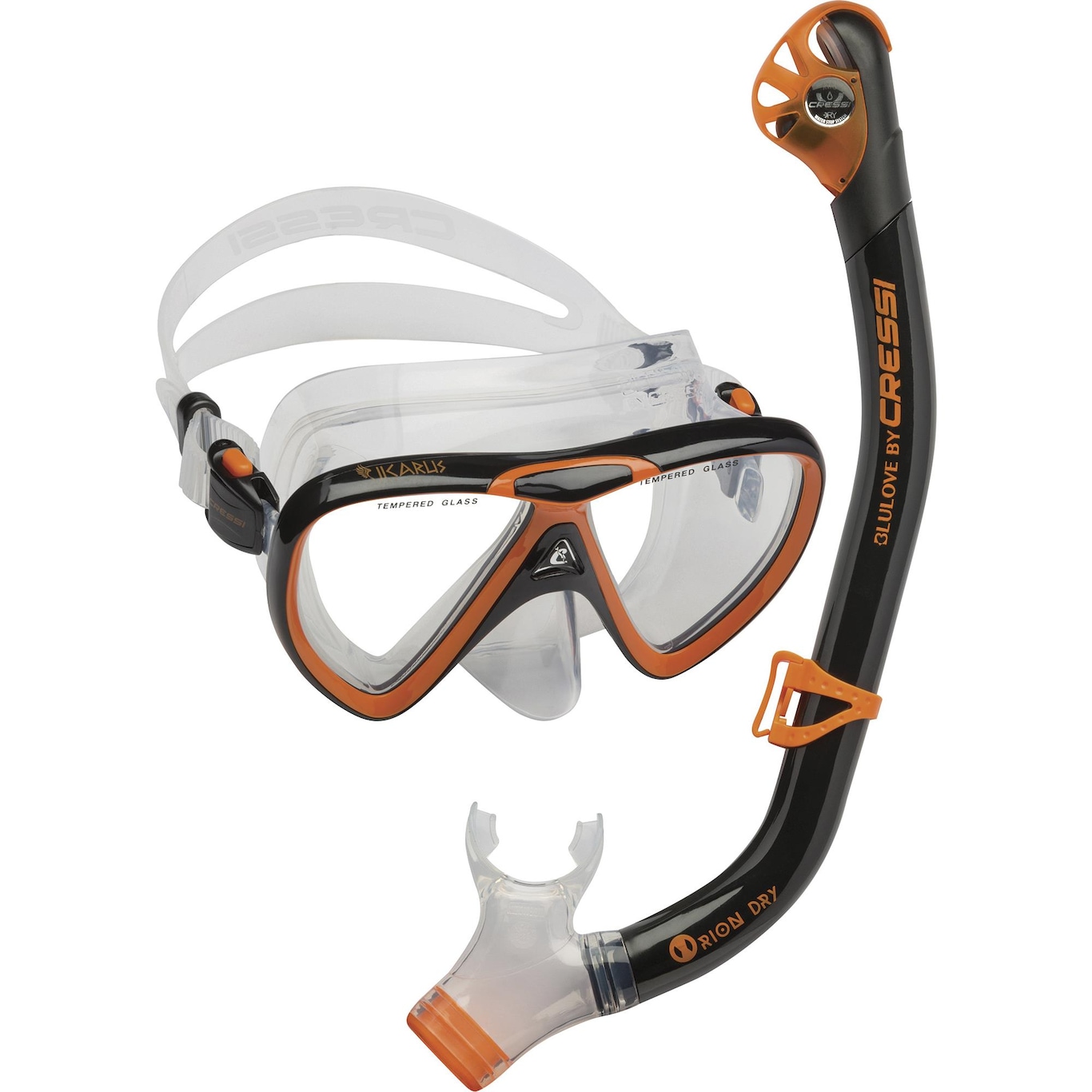 Kit Cressi Ikarus & Dry com Máscara + Snorkel - Foto 1