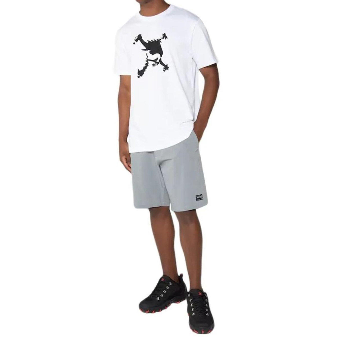 Camiseta Oakley Heritage Skull Tee Masculina - Branco e Preto - Foto 5