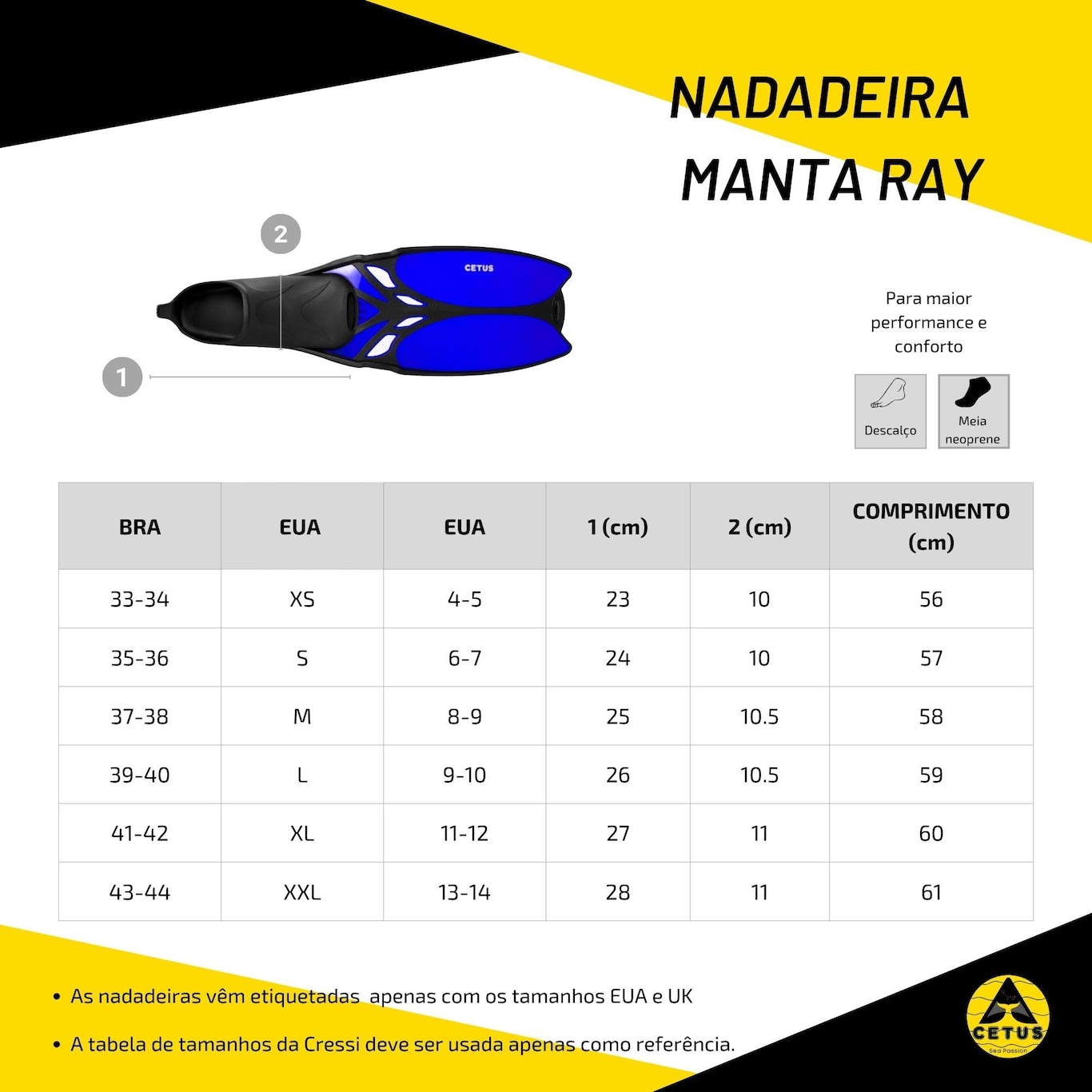 Nadadeira Cetus Manta Ray - Foto 3