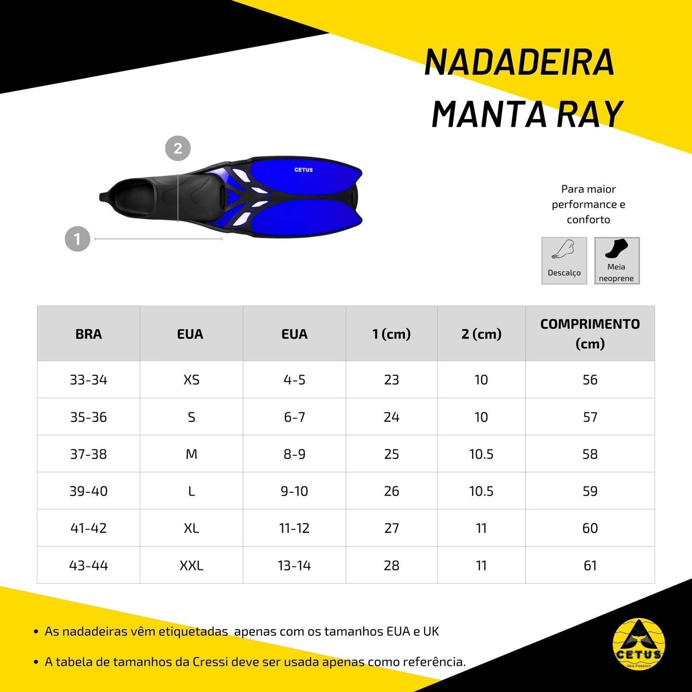 Nadadeira Cetus Manta Ray - Foto 4