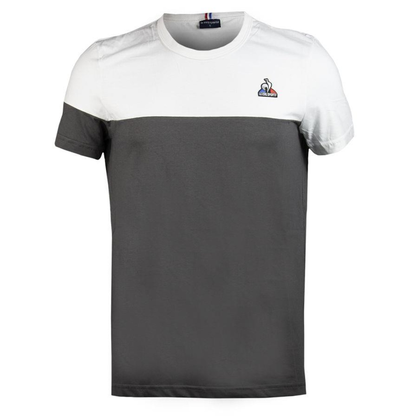 Camiseta Ess Bat Tee Ss N.3 Cinza e Branco - Le Coq Sportif - Le Coq Sportif - Masculino - Foto 1