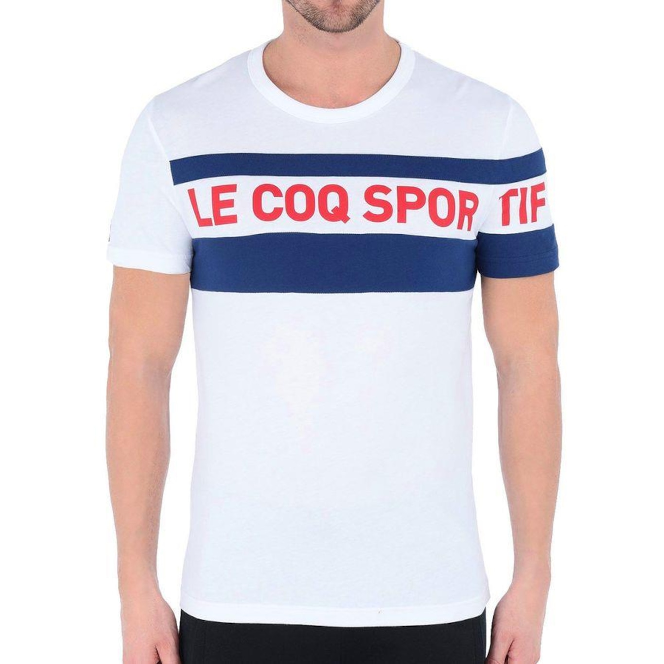 Camiseta Ess Saison 2 Tee Clip Branco e Azul - Le Coq Sportif - Le Coq Sportif - Masculino - Foto 3