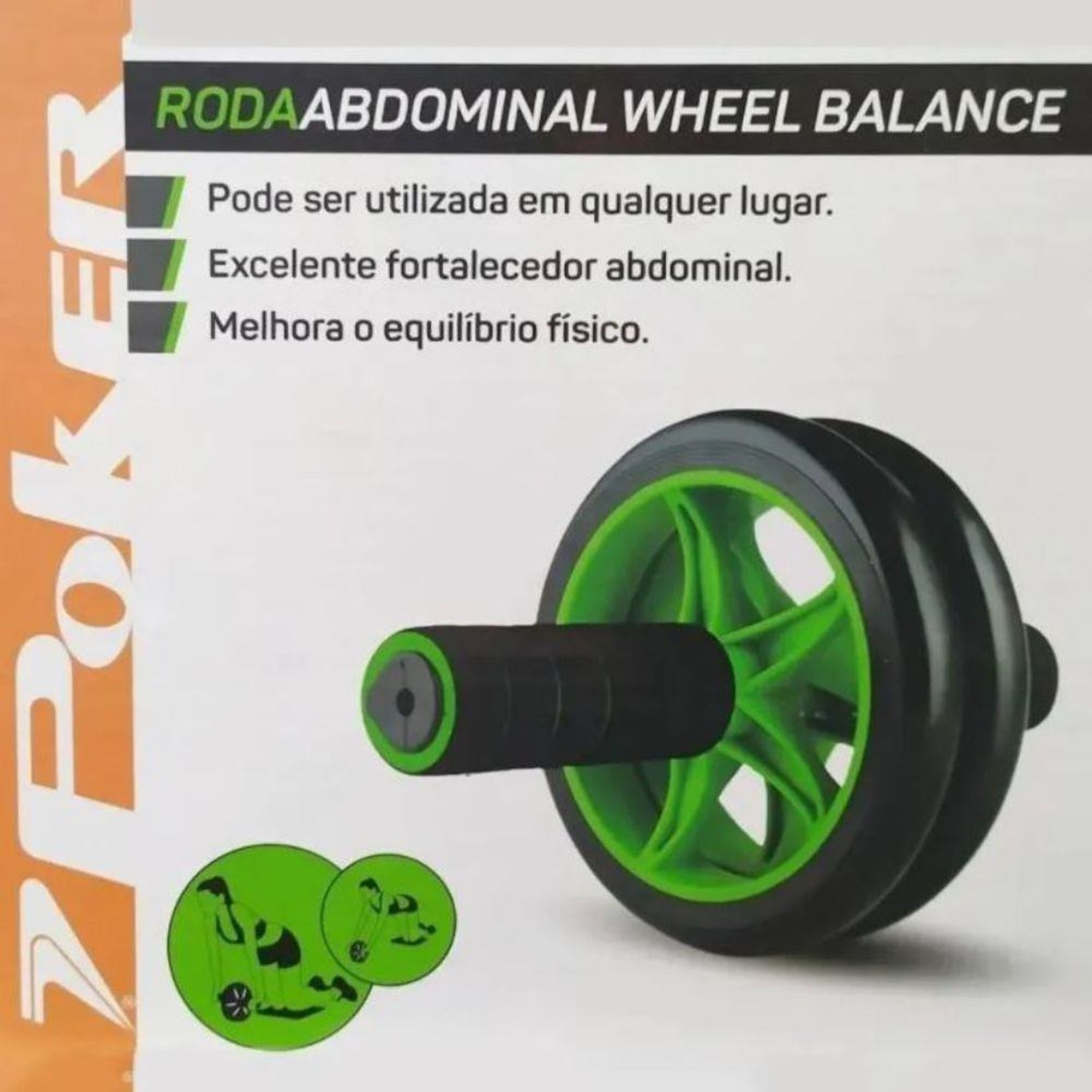 Roda de Abdominal Poker Wheel Balance Rodas Duplas - Foto 3