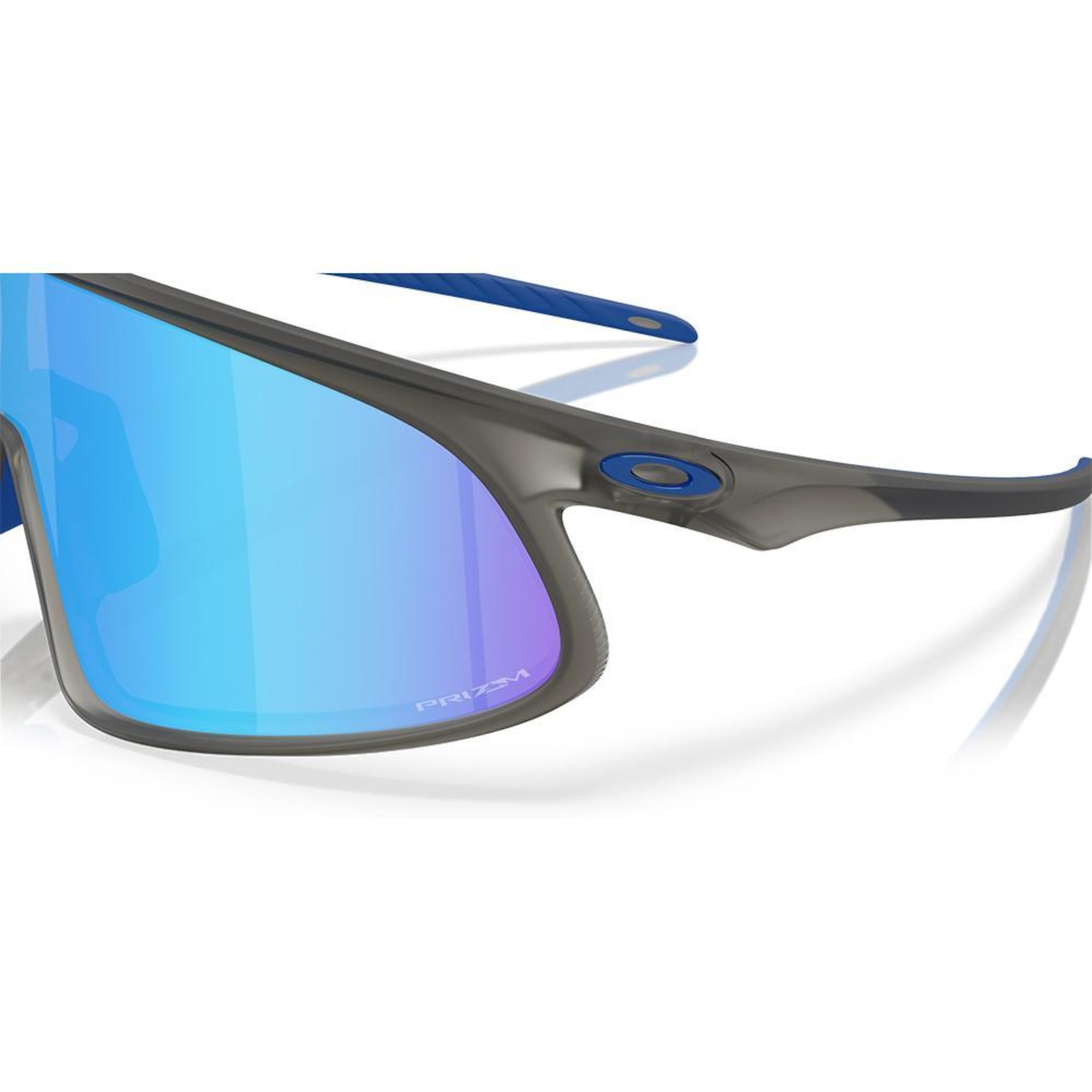 Óculos de Sol Oakley Rslv Matte Grey Smoke Prizm Sapphire - Foto 4