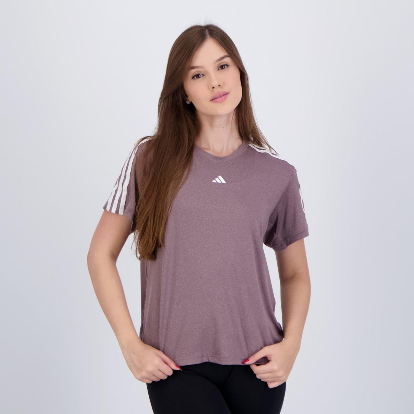 Camiseta adidas Essentials 3 Listras - Feminina - Foto 1