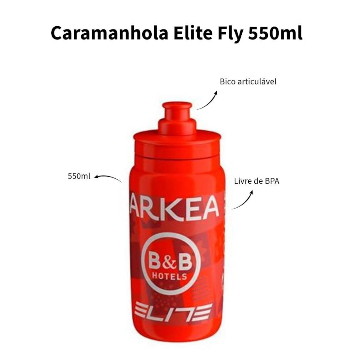 Garrafa Elite Caramanhola Bike Fly - 550 Ml - Foto 2