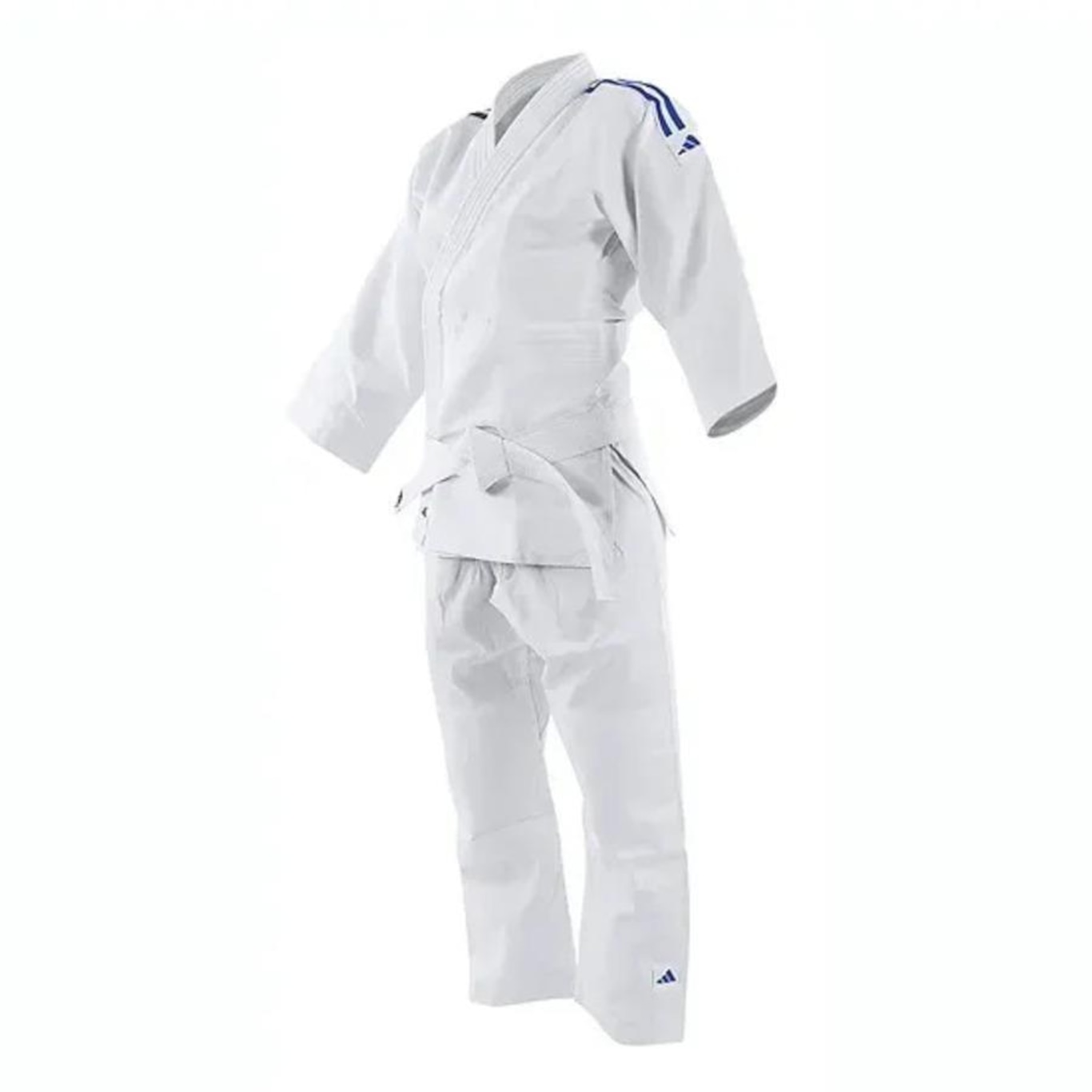 KIMONO INFANTIL JUDO ADIDAS TRANÇADO BRANCO COM FAIXA J250 - Foto 1