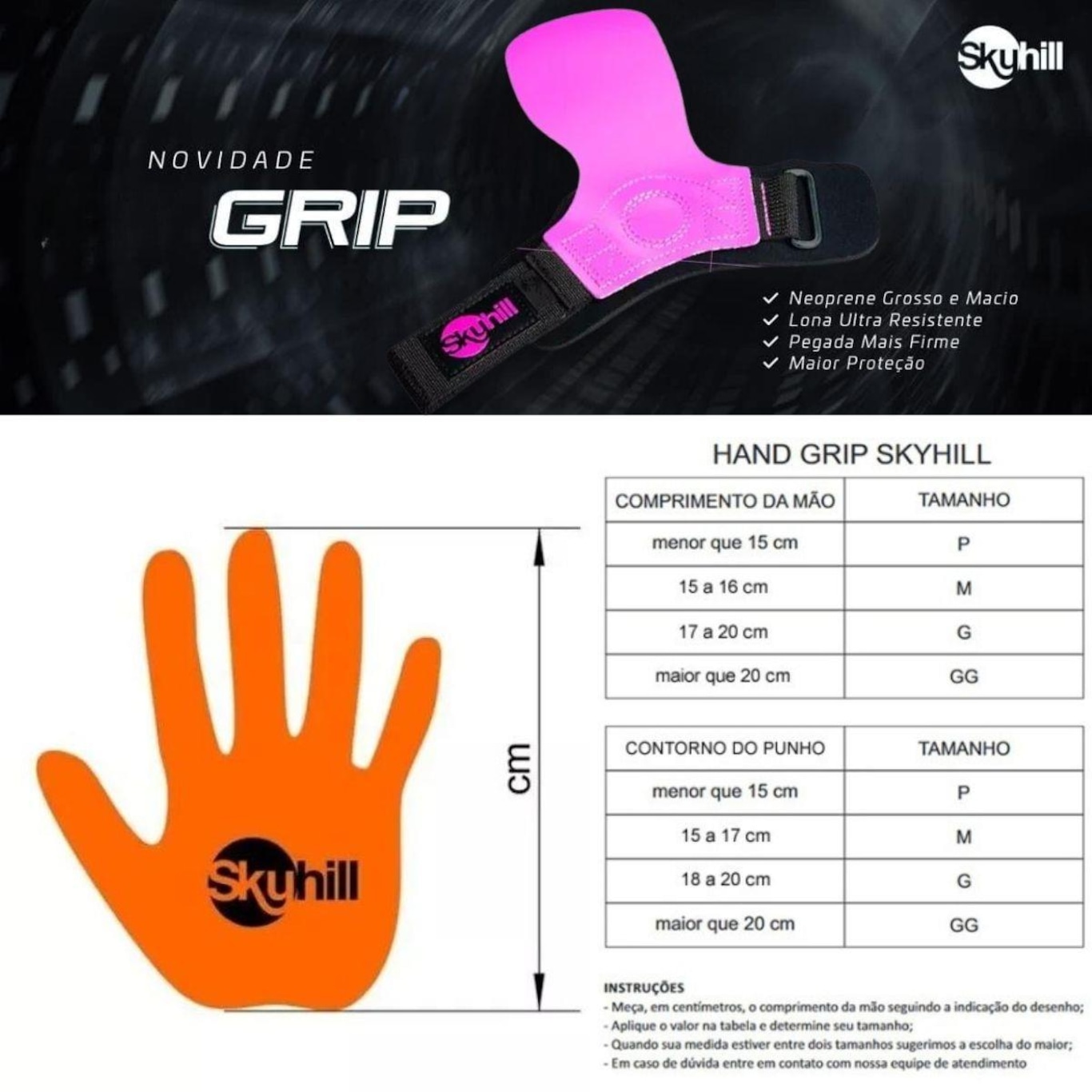 Luva Hand Grip Skyhill Competition - Adulto - Foto 5