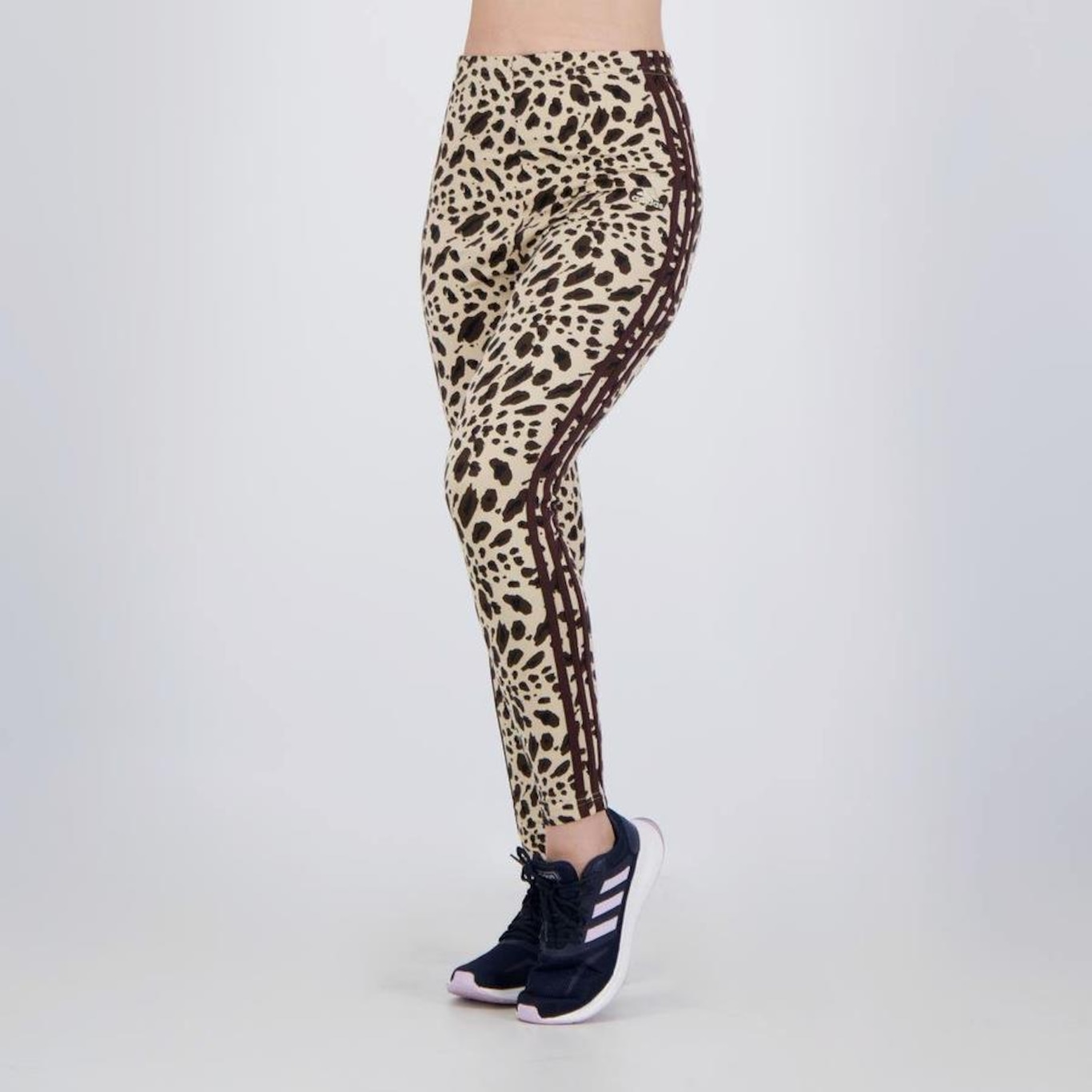 Calça Legging adidas 3S Animal Print - Feminina - Foto 1